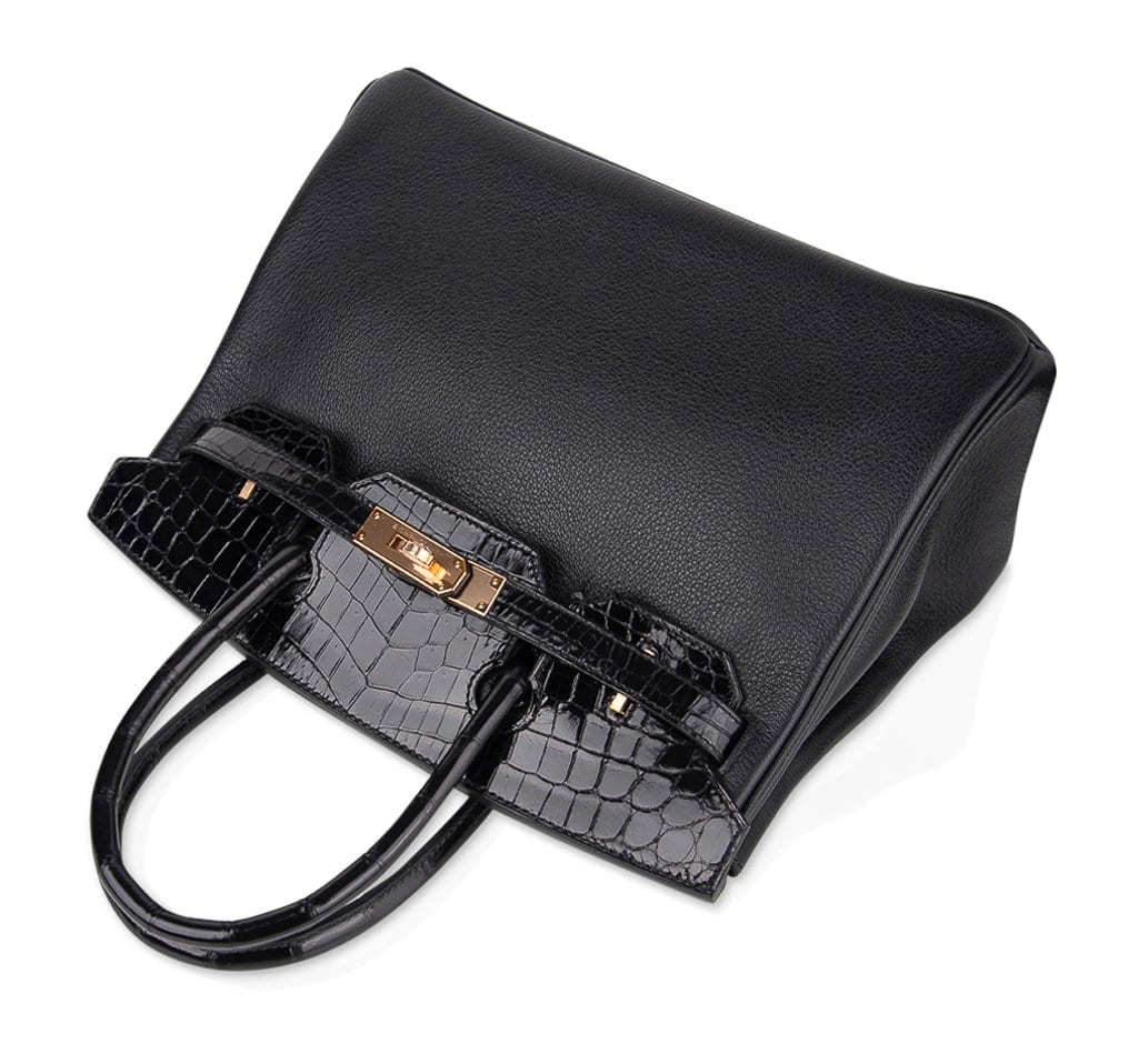 Birkin 30 leather handbag Hermès Black in Leather - 35664528