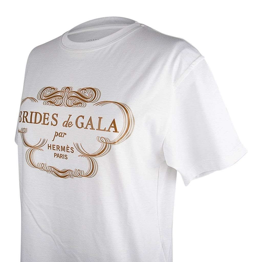 Hermes Tee Shirt White Brides de Gala Top 38 / 6 nwt