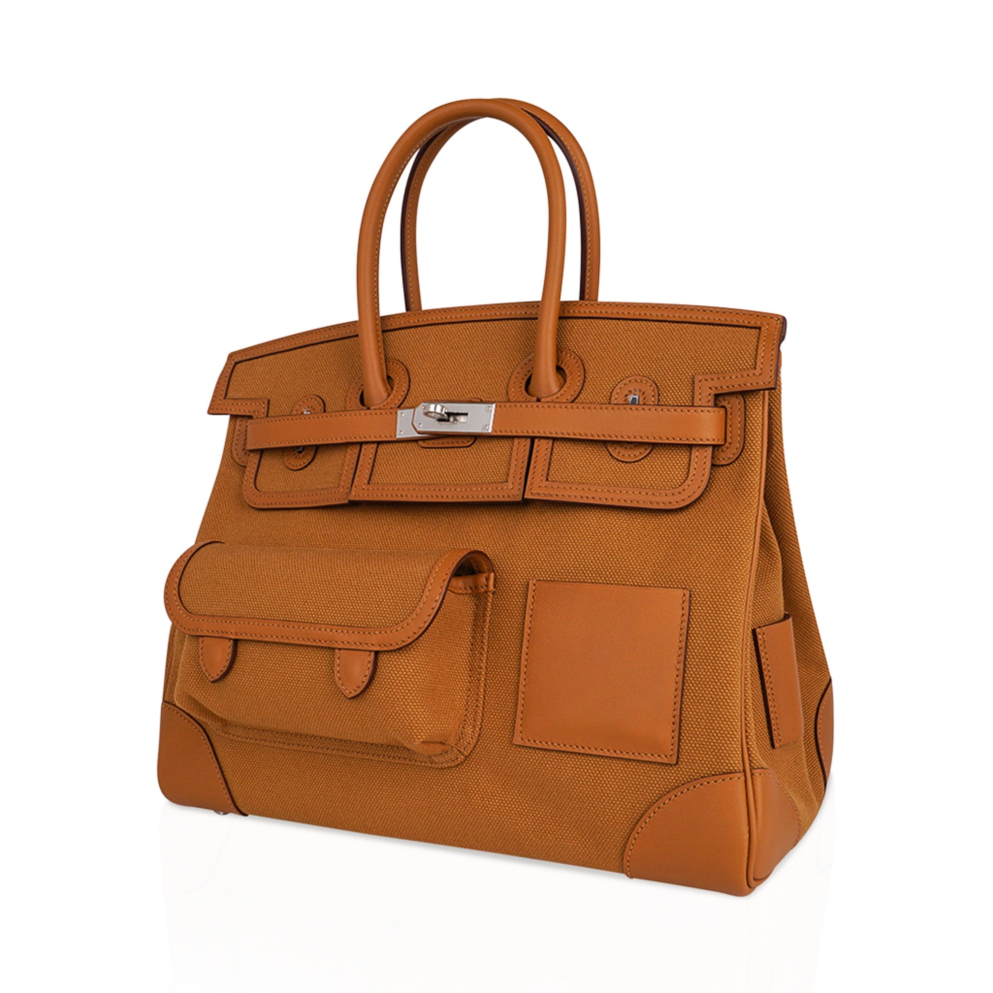 Hermès HERMES BIRKIN BAG 35 in Khaki Canvas - 101245 Cloth ref