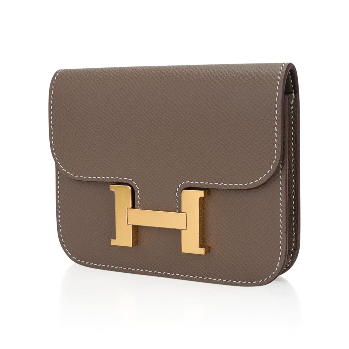 Hermes Constance Slim Wallet Belt Bag Etoupe Epsom Leather with