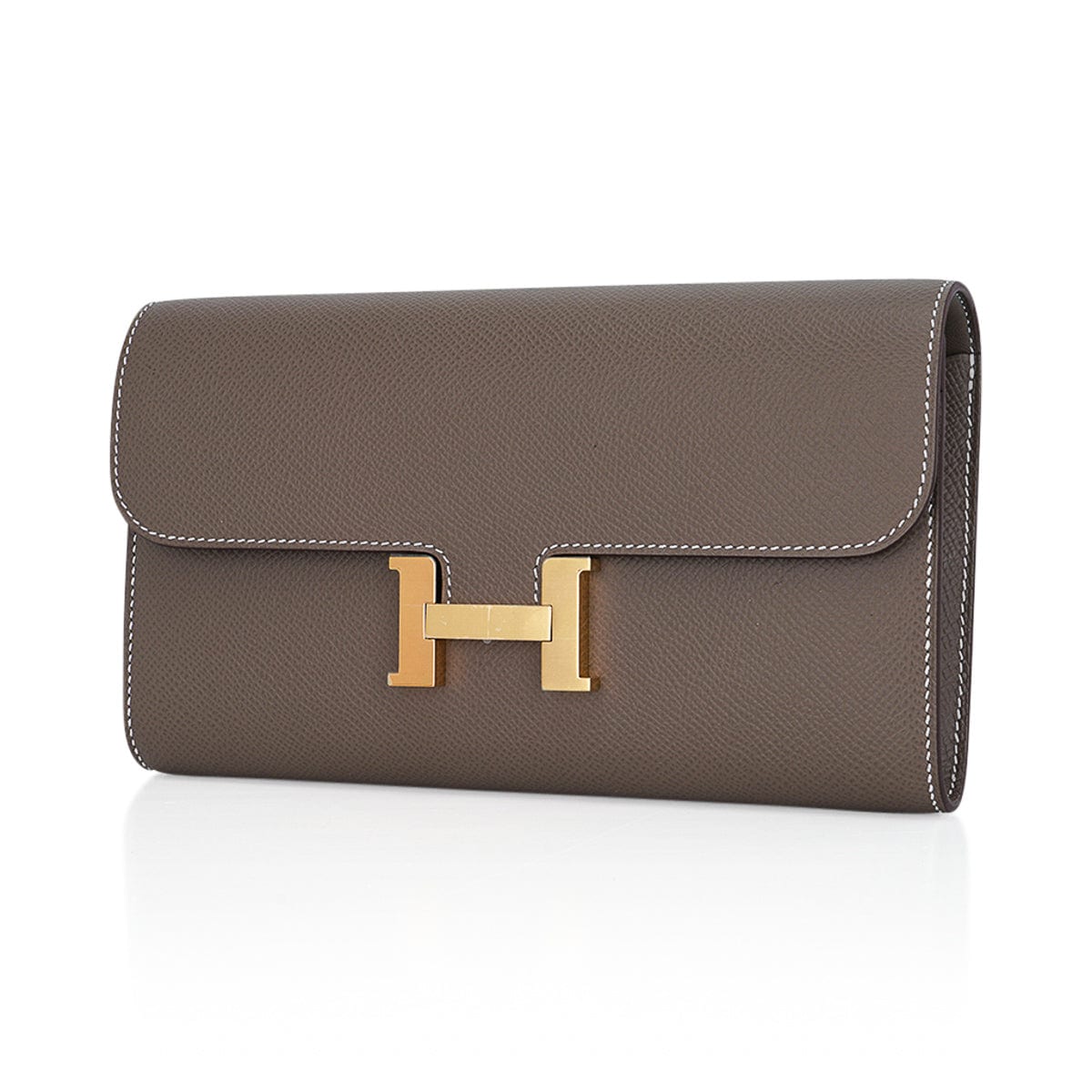 Hermes Constance Long To Go Wallet Etoupe Epsom with Gold Hardware