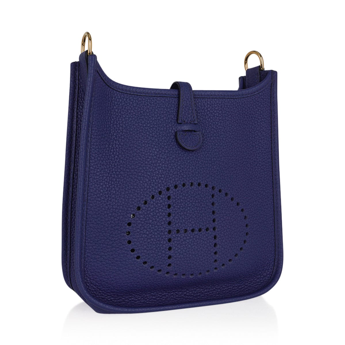 Hermes Blue Indigo Clemence Leather Evelyne TPM Bag Hermes