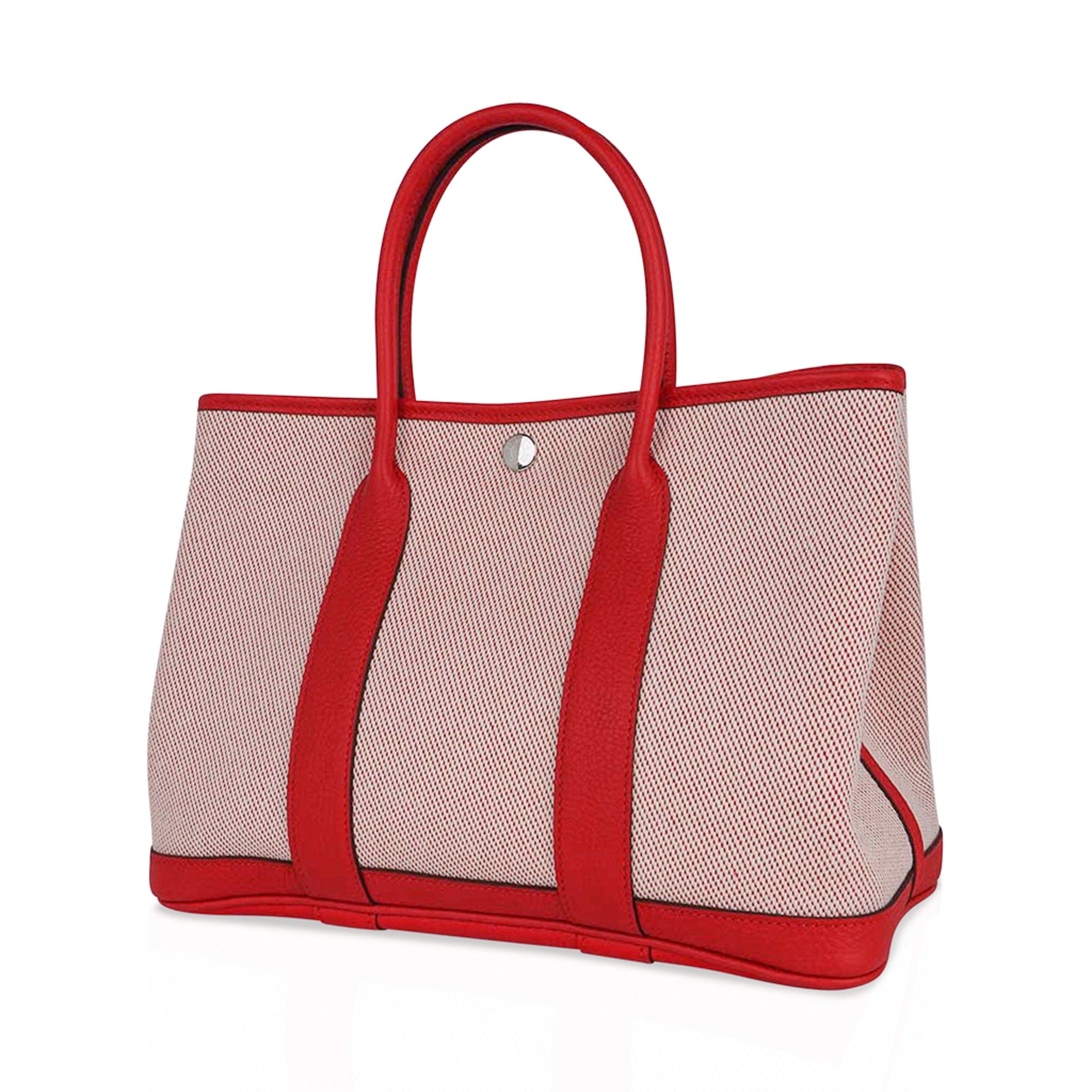 HERMES Garden Party PM Leather Tote Handbag Pink