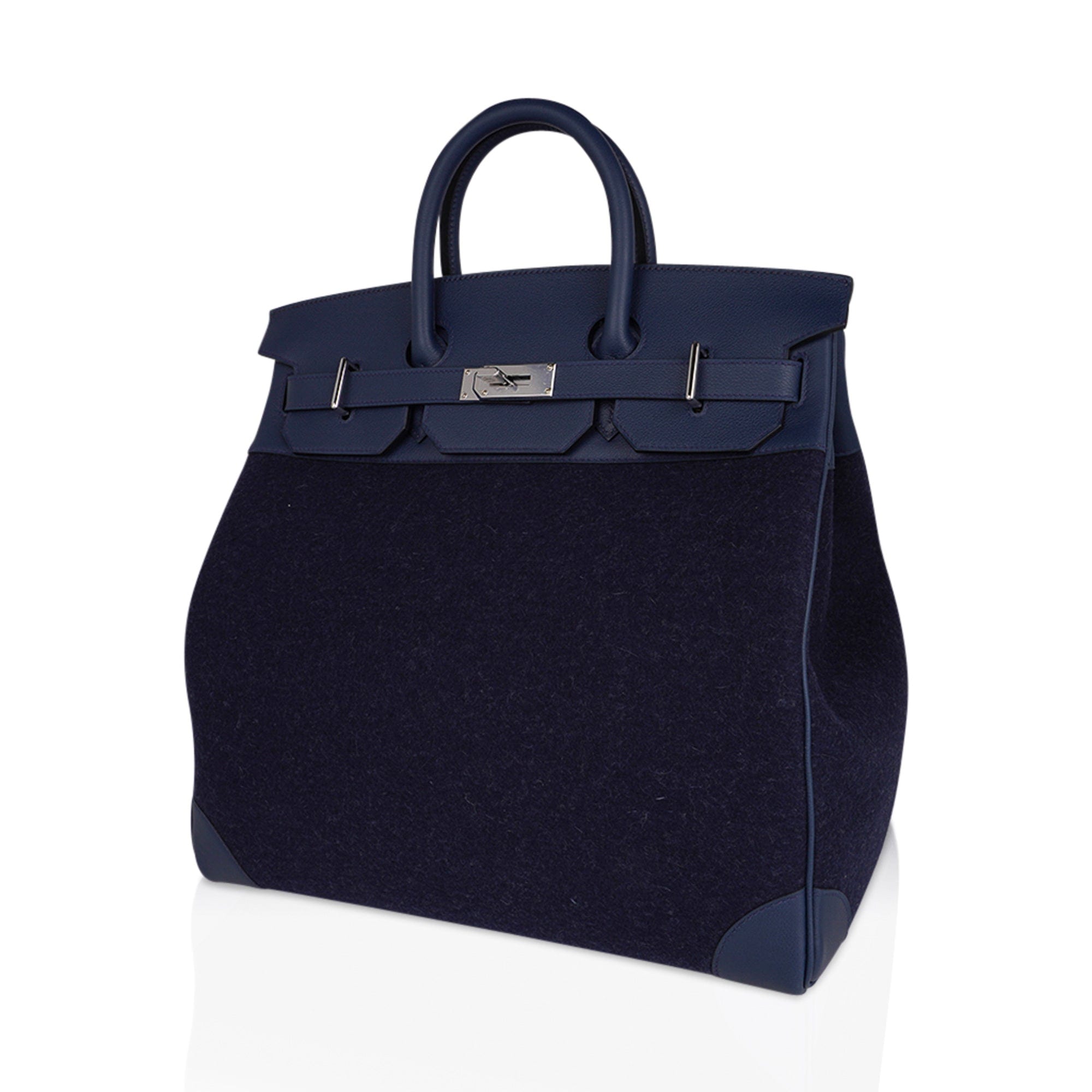 Hermes Blue Nuit Togo Leather Palladium Plated HAC Birkin 40 Bag Hermes