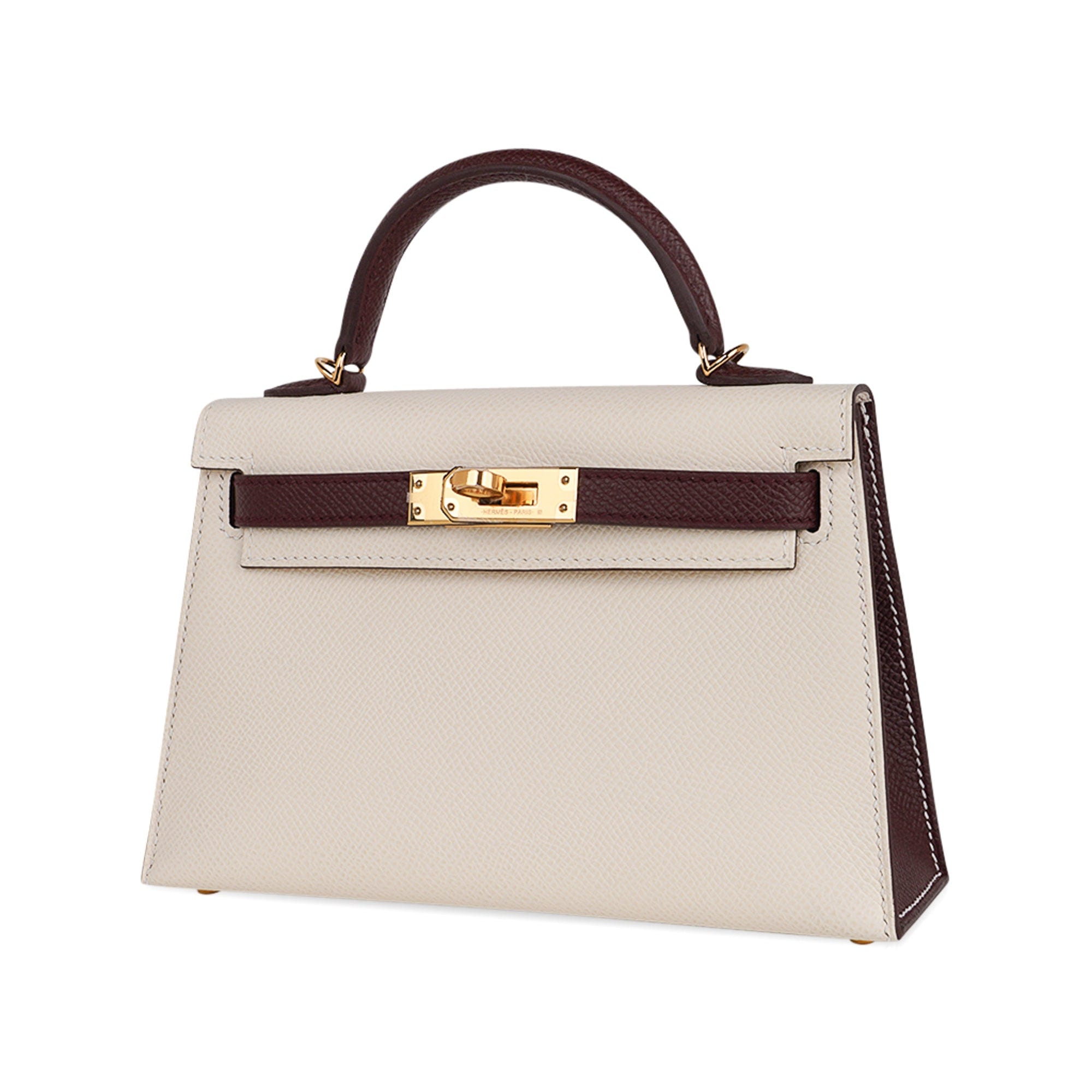 Hermes Special Order HSS Mini Kelly 20 Sellier Nata and Bordeaux Bag E –  Mightychic