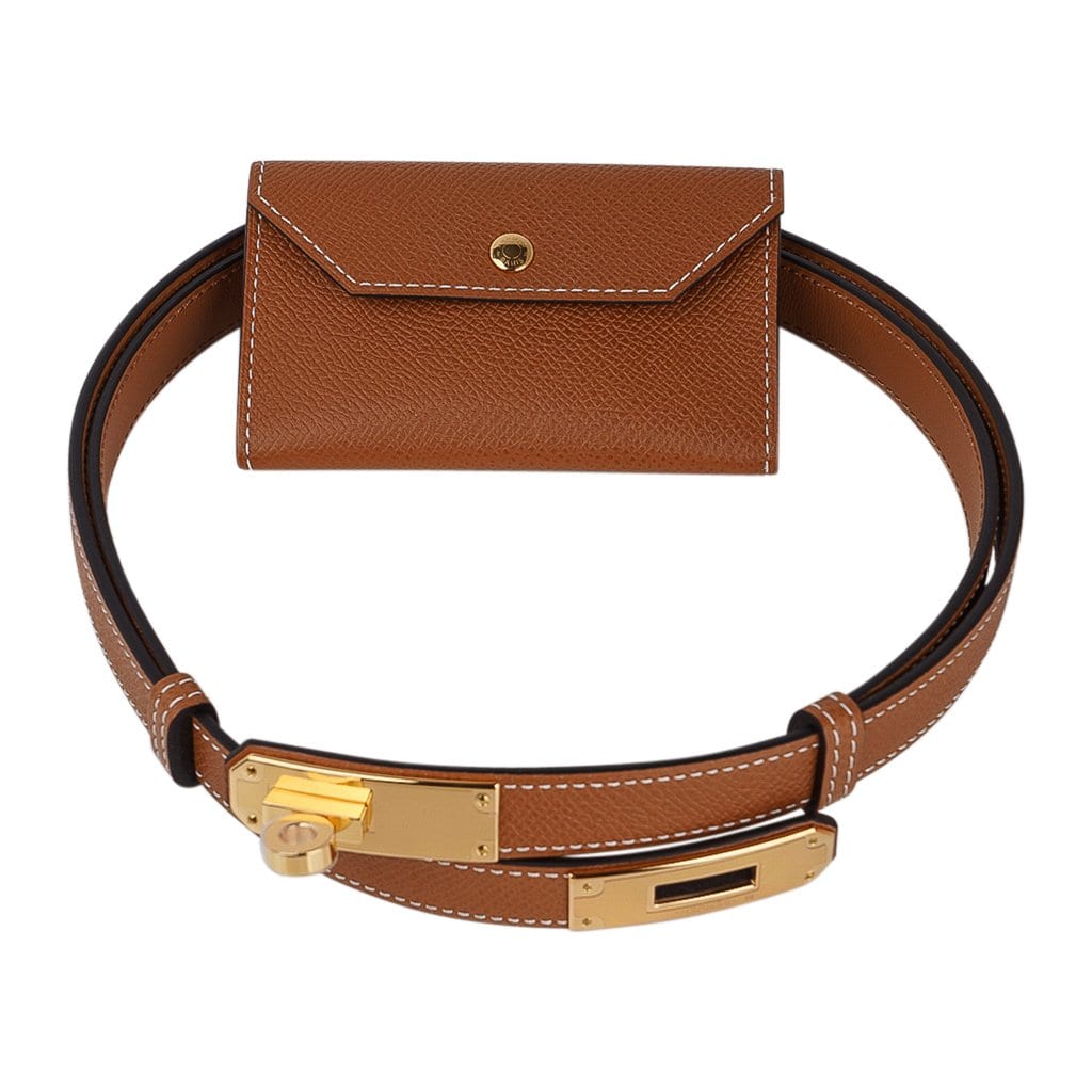 Kelly leather belt Hermès Gold size 85 cm in Leather - 36237151
