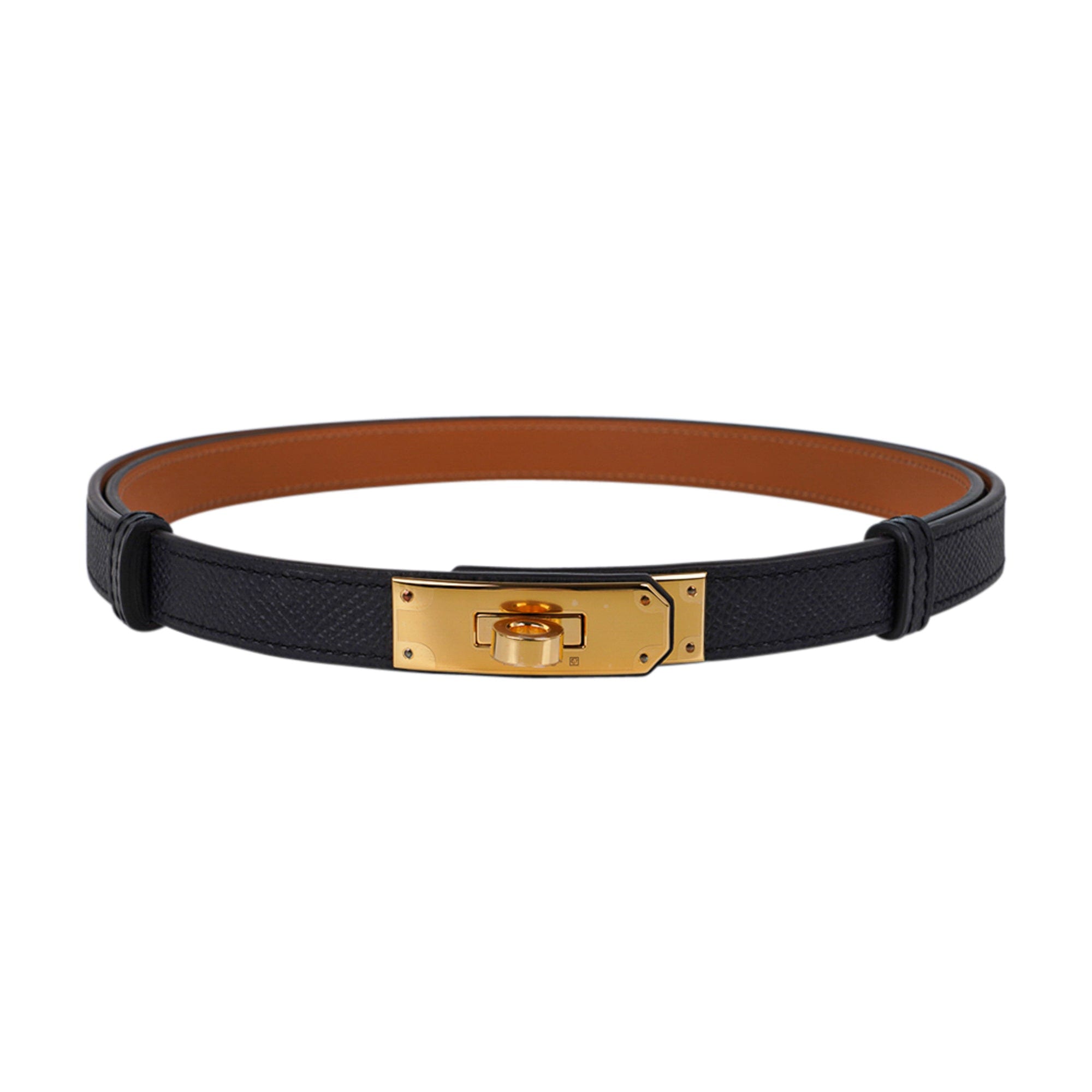 Hermes Kelly Pocket Belt Adjustable Black Epsom Leather Gold Hardware ...