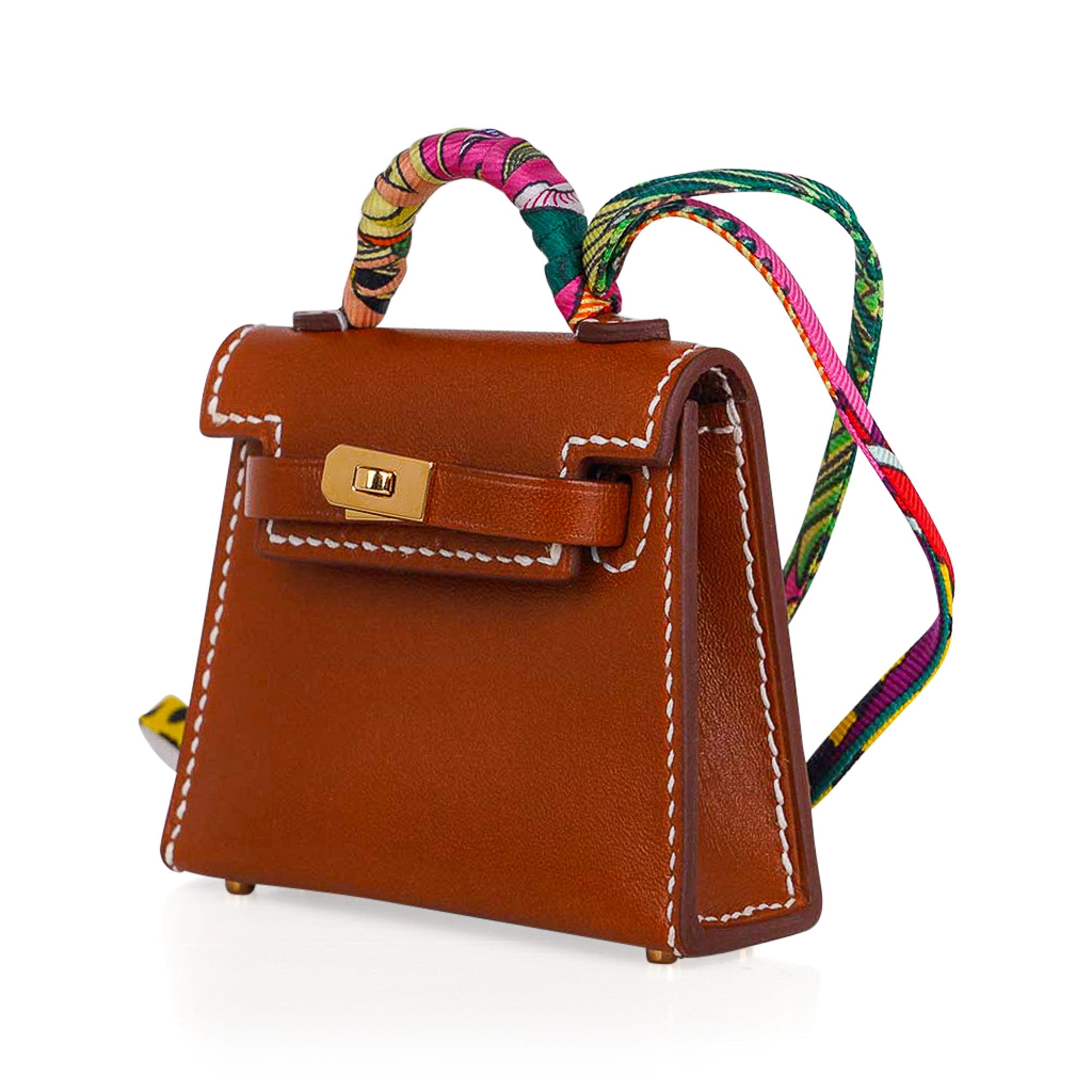 Hermes Shopping Bag Orange Bag Charm New w/ Box – Mightychic