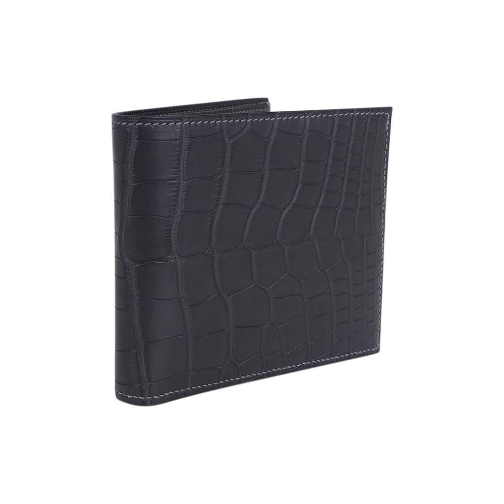 Card Holder Double Crocodilien Mat - Wallets and Small Leather Goods