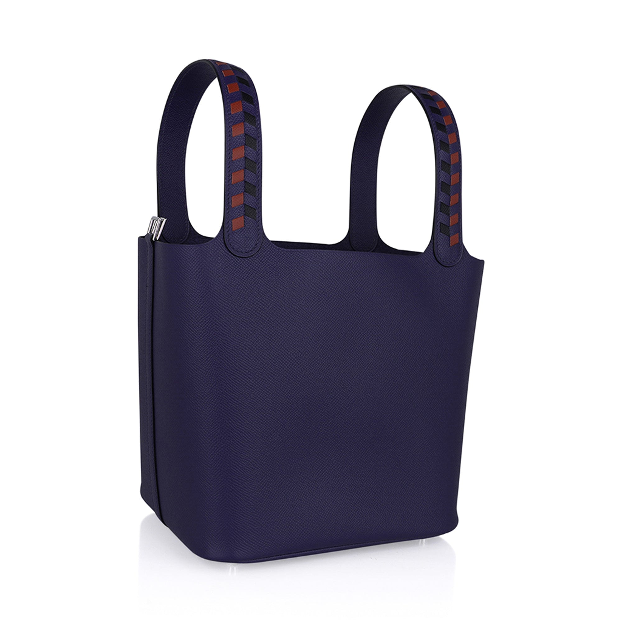Hermes Picotin Lock 22 Bag Tressage Bleu Encre / Brique / Noir Palladi –  Mightychic