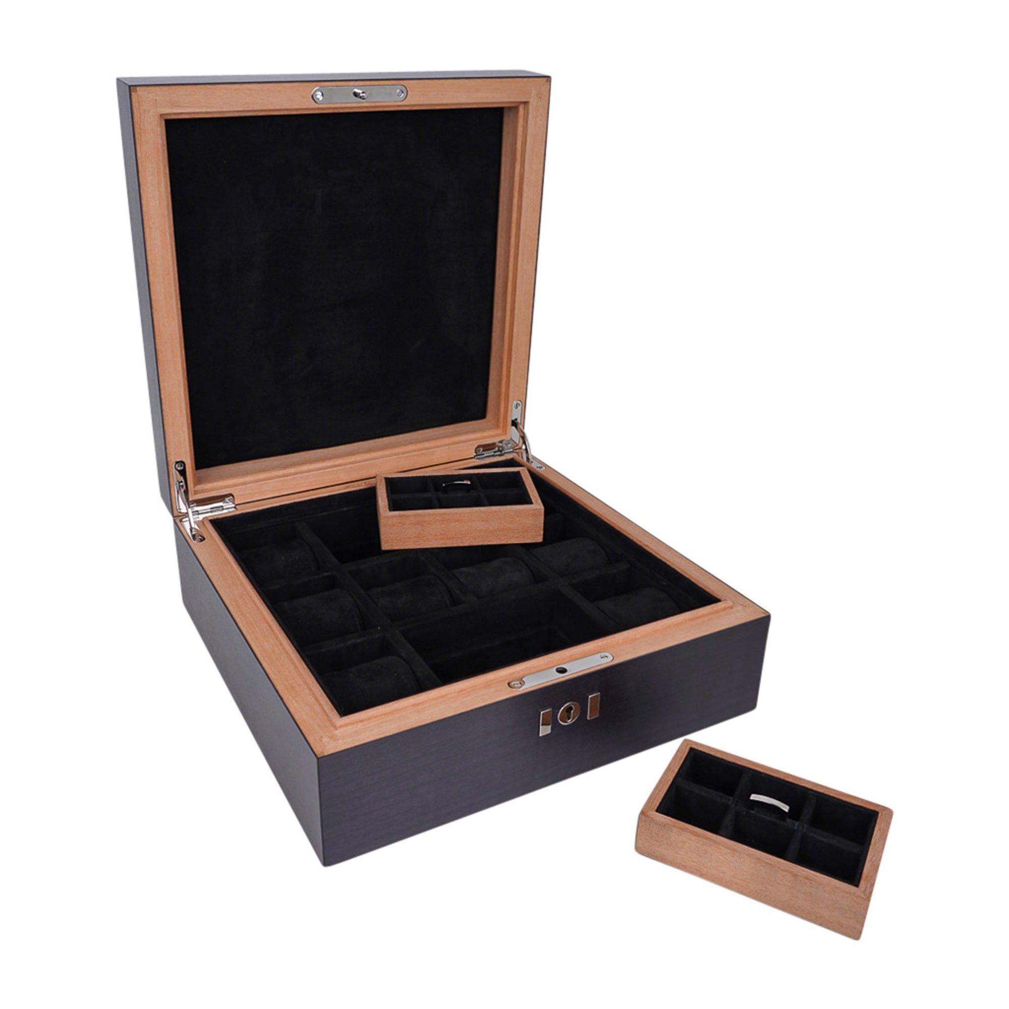 Hermes B09 Luxurious Large Mahogany Wood Box for 2 Watches New!