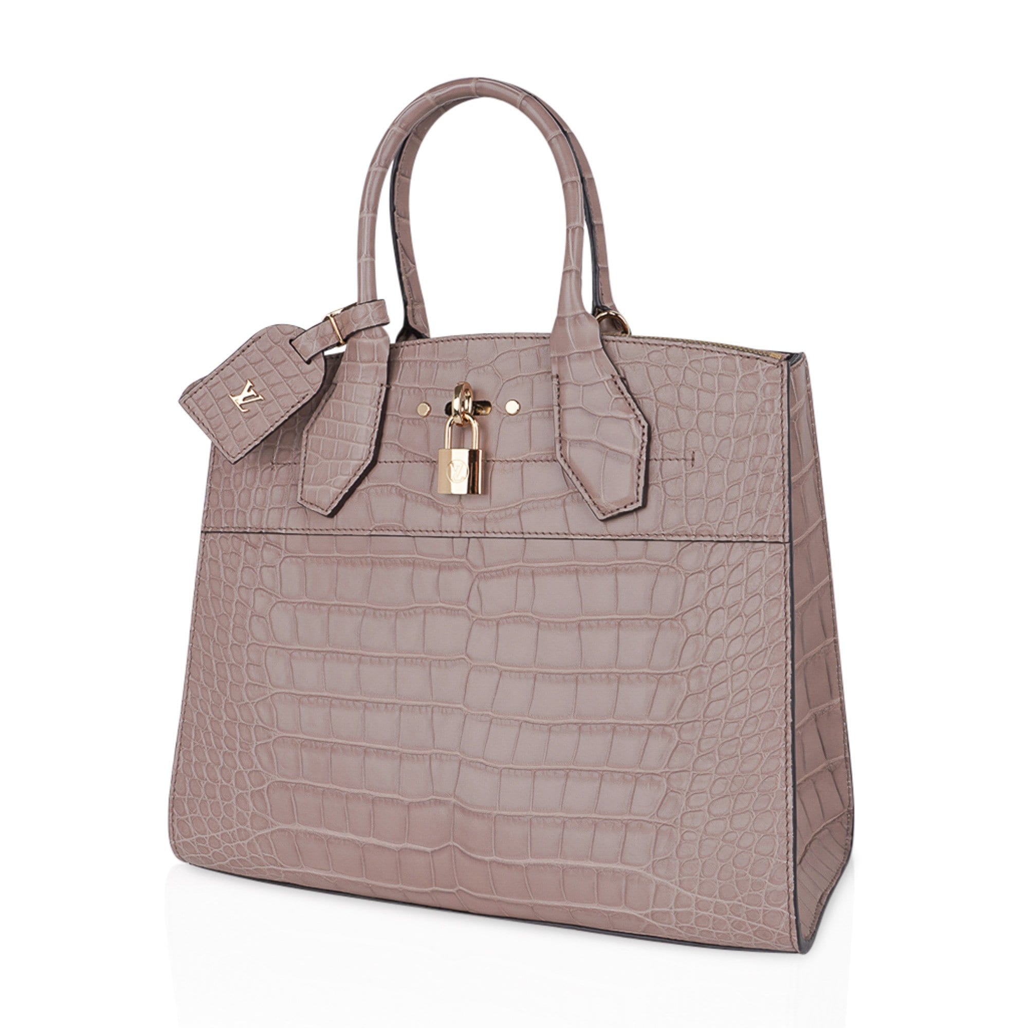 Louis Vuitton City Steamer Bag Taupe Matte Crocodile Limited