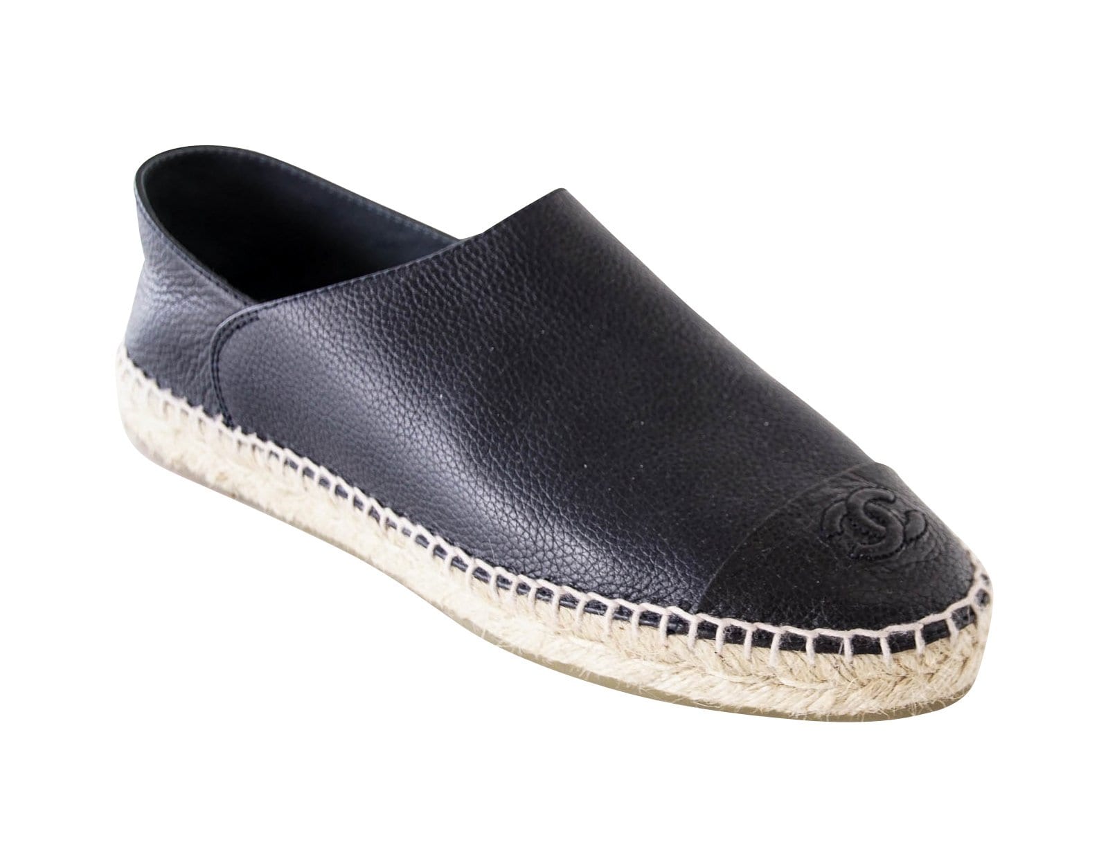 Chanel Shoe Espadrilles Cambon Loafers Dark Navy Leather 39 / 9