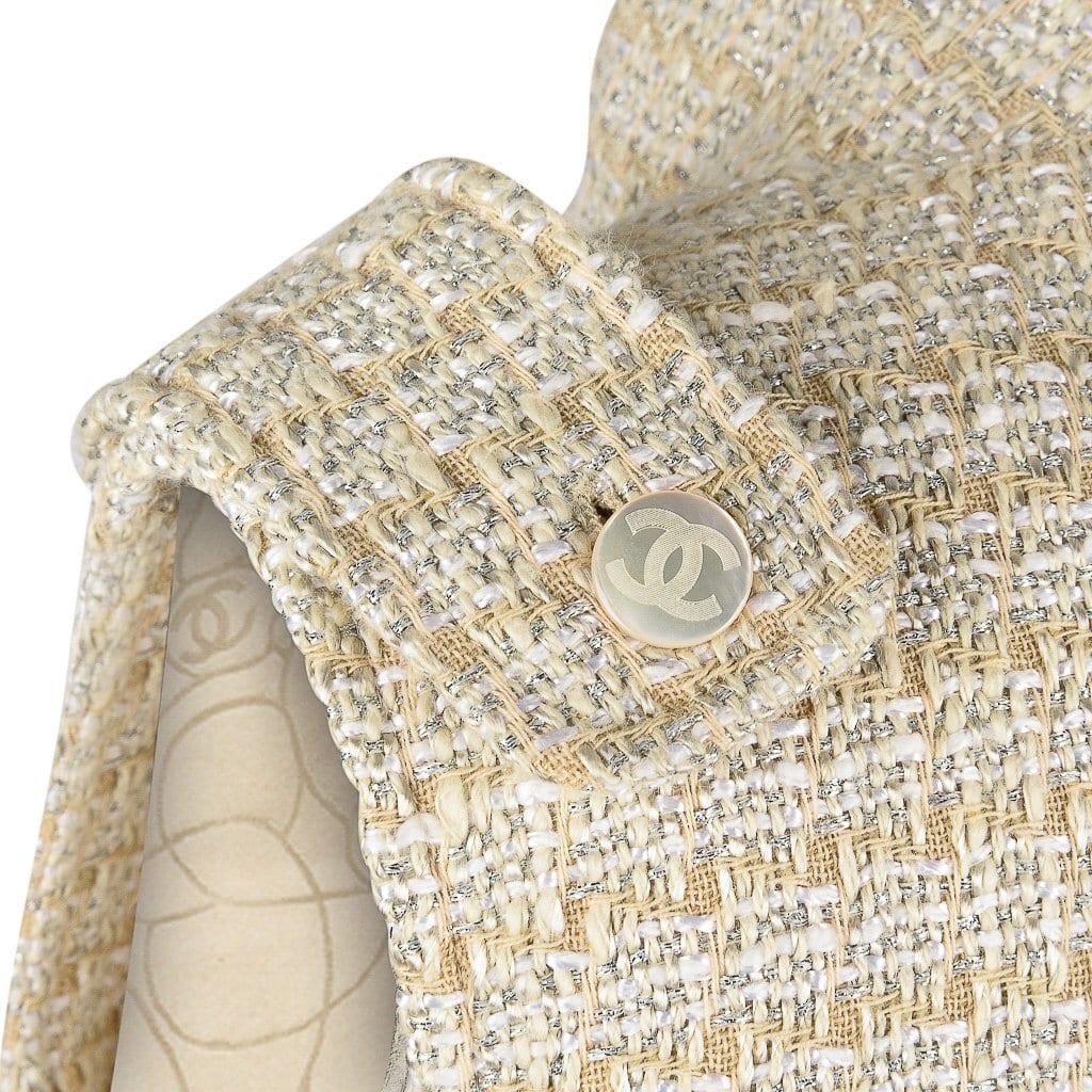 Chanel 01P Fantasy Tweed Vest / Top Zip Front High Neck 42 fits 6 to 8 –  Mightychic