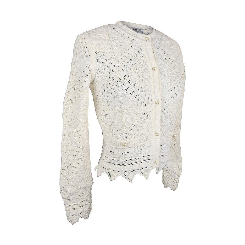 Chanel 04S Sweater White Cardigan 38 / 4