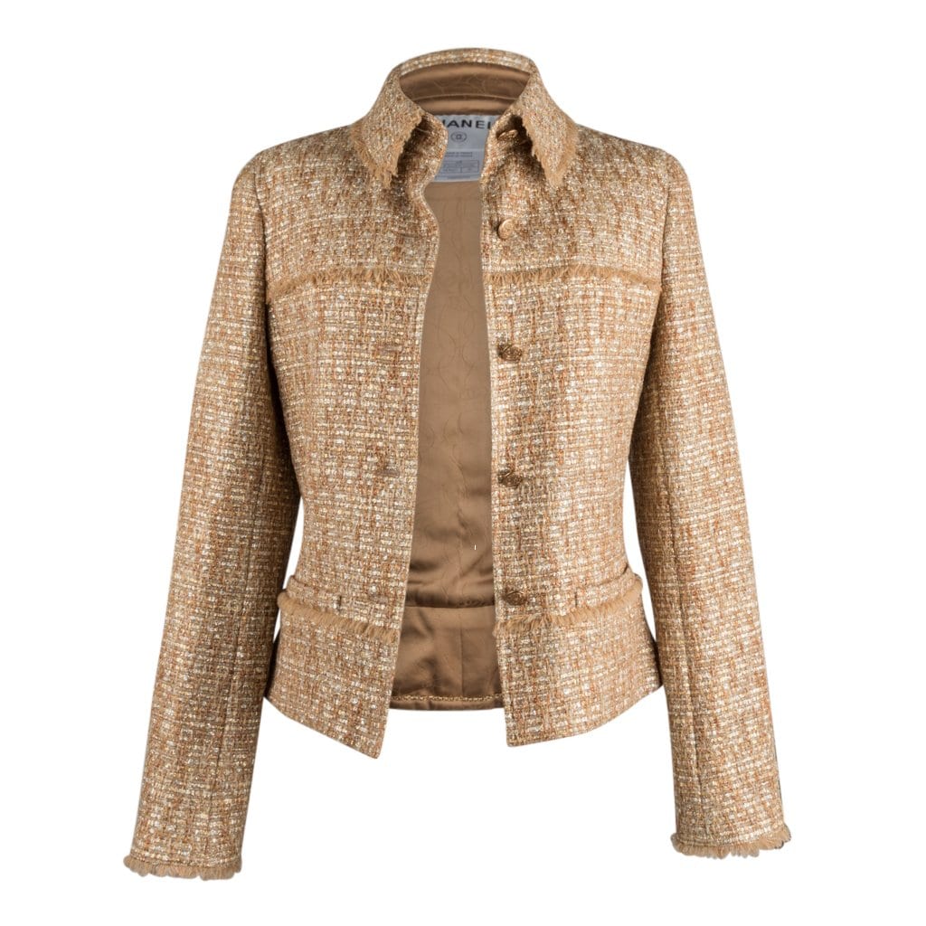 CHANEL 2005 Spring Multi Colour Tweed Short Jacket With Metallic
