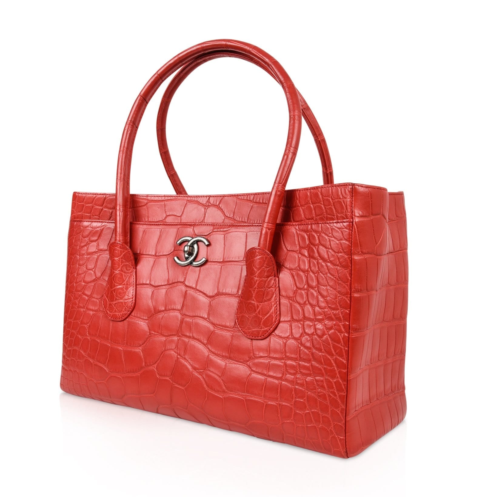 Chanel Bag  Matte Alligtor Cerf Tote Rose Pink Rare - mightychic