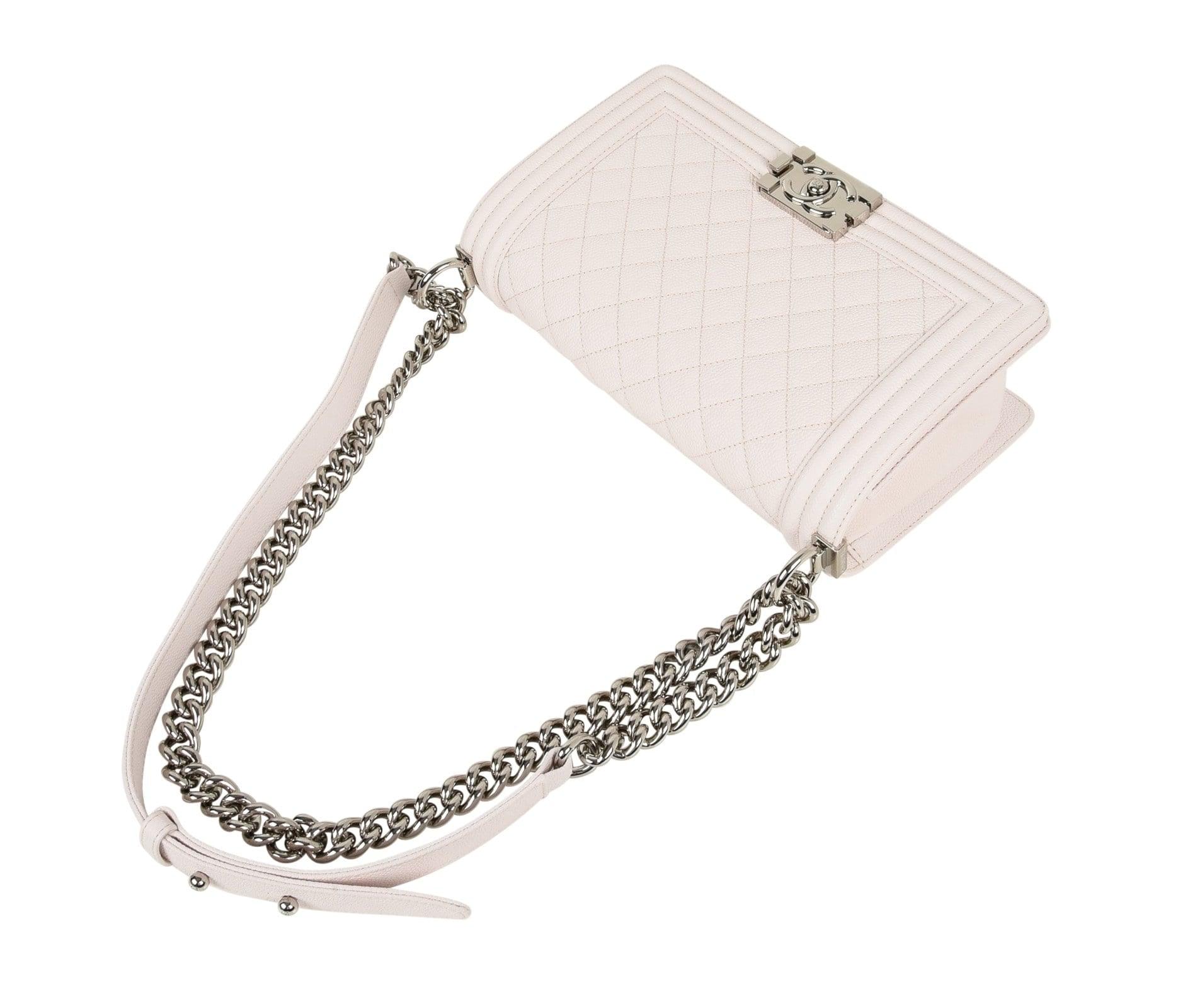 Chanel Bag Pale Pink / Nude Quilted Caviar Medium - mightychic