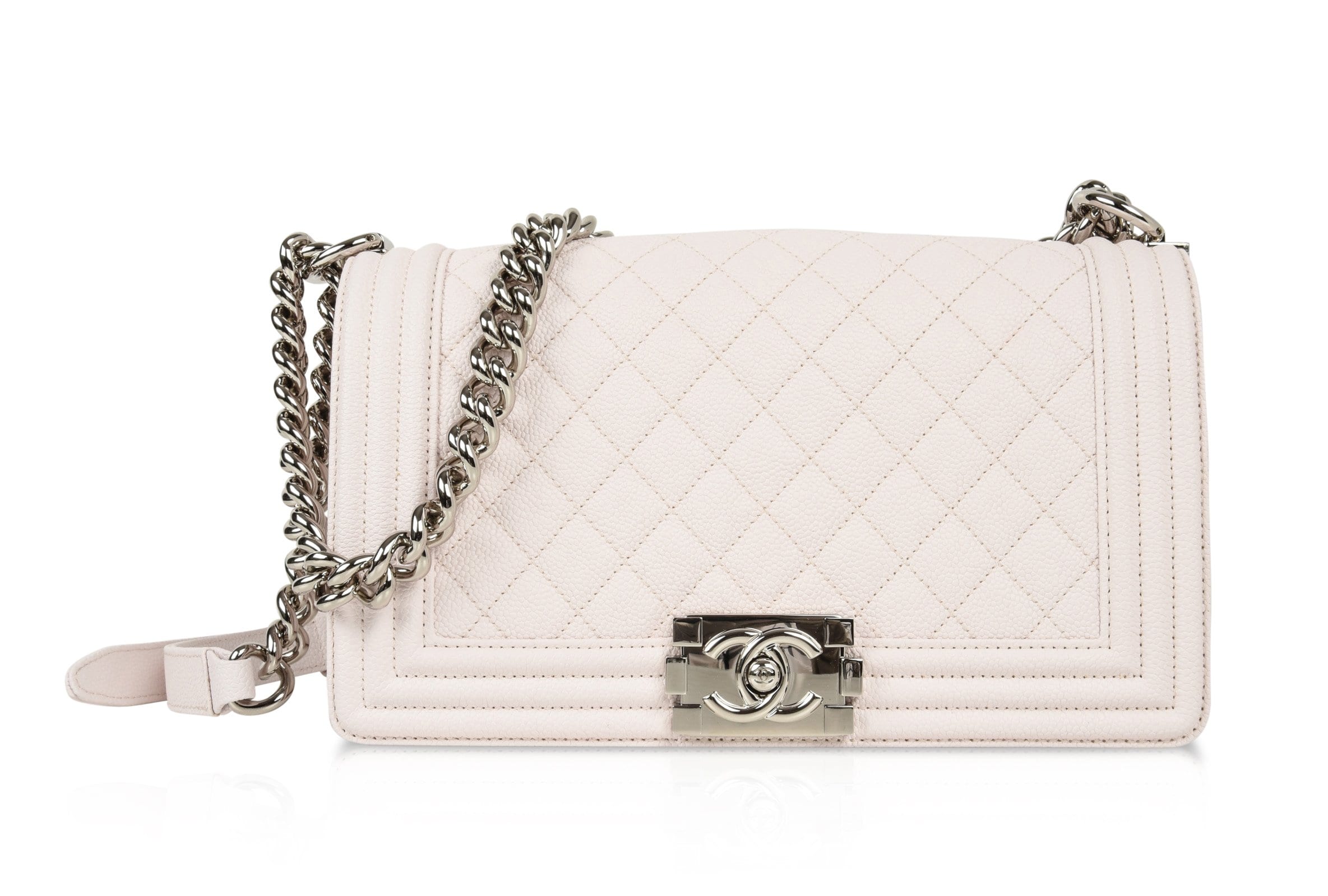 CHANEL Caviar Quilted Pochette Pink 443018