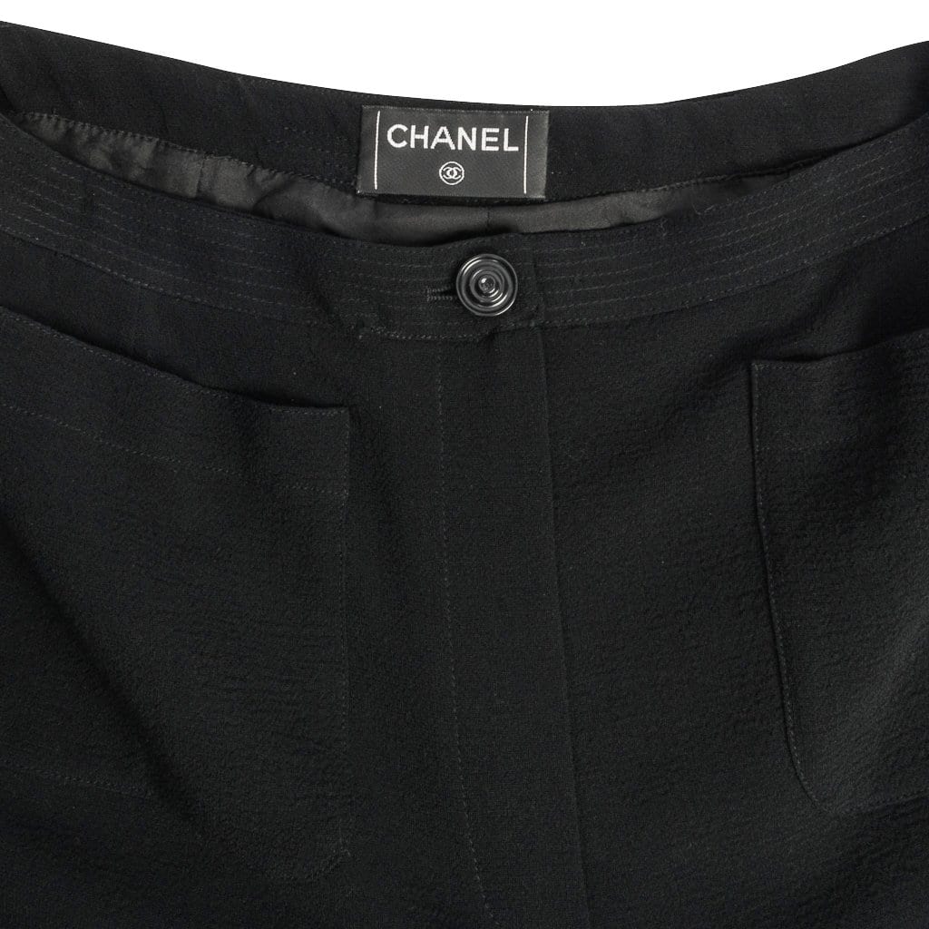 Chanel 99P Pant Black Vintage High Waist Full Leg 36 / 4