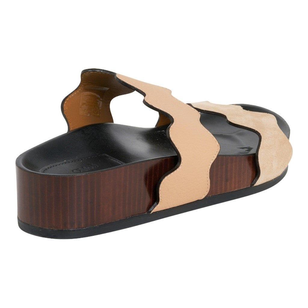Hermes Oran Sandals Etoupe Epsom Leather Flat Shoes 38.5 – Mightychic