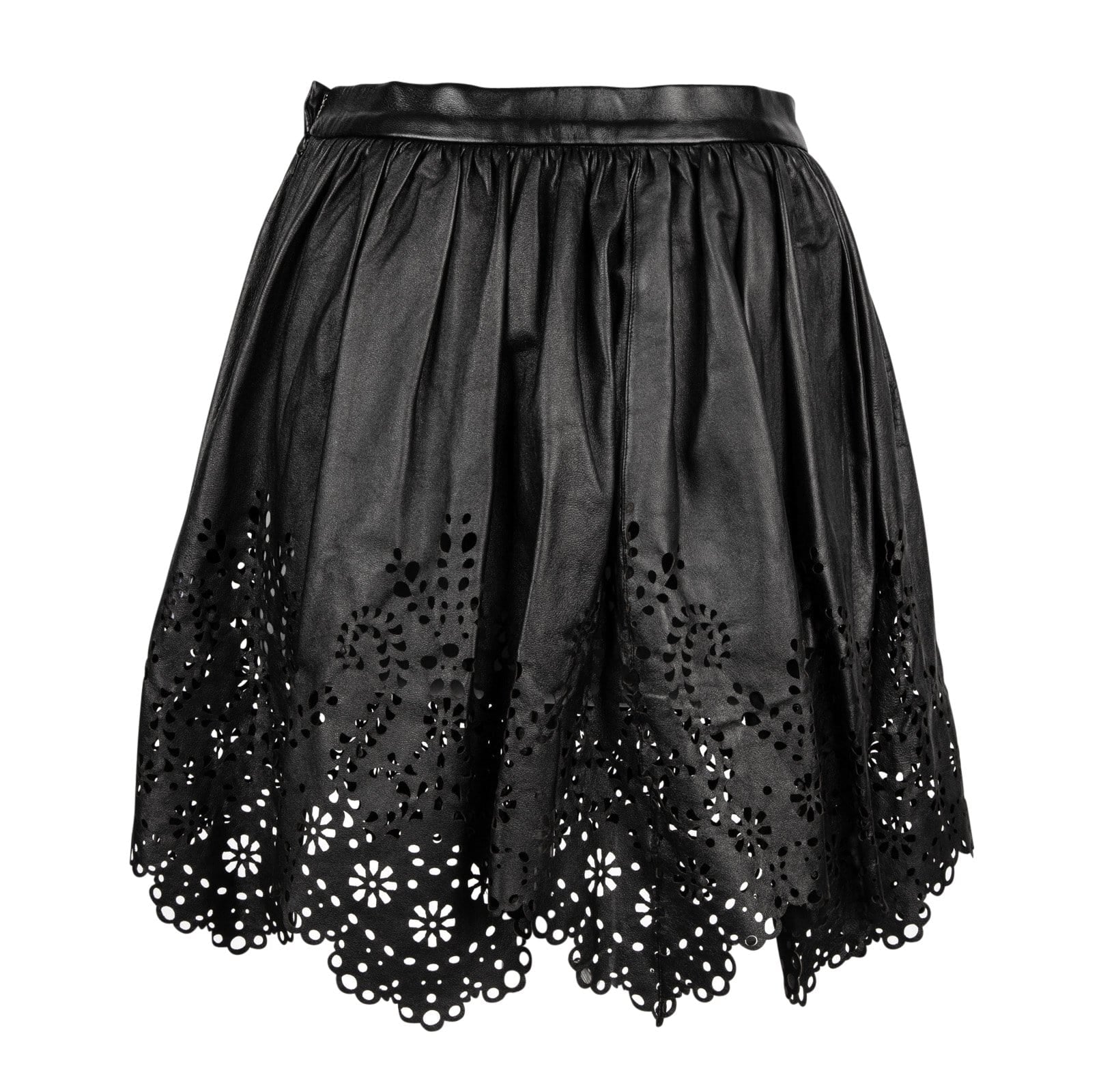 Chloe Skirt Leather Opening Ceremony Laser Cut S New - mightychic
