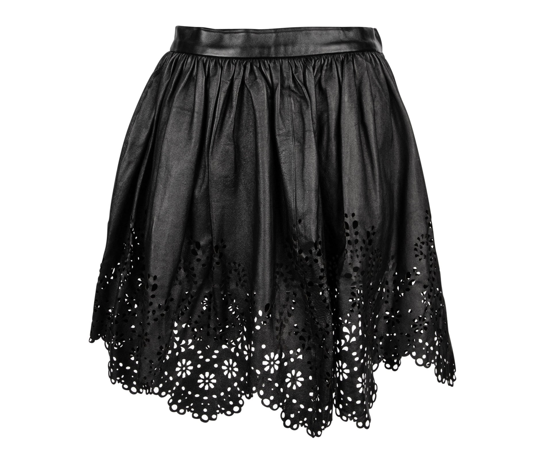 Chloe Skirt Leather Opening Ceremony Laser Cut S New - mightychic