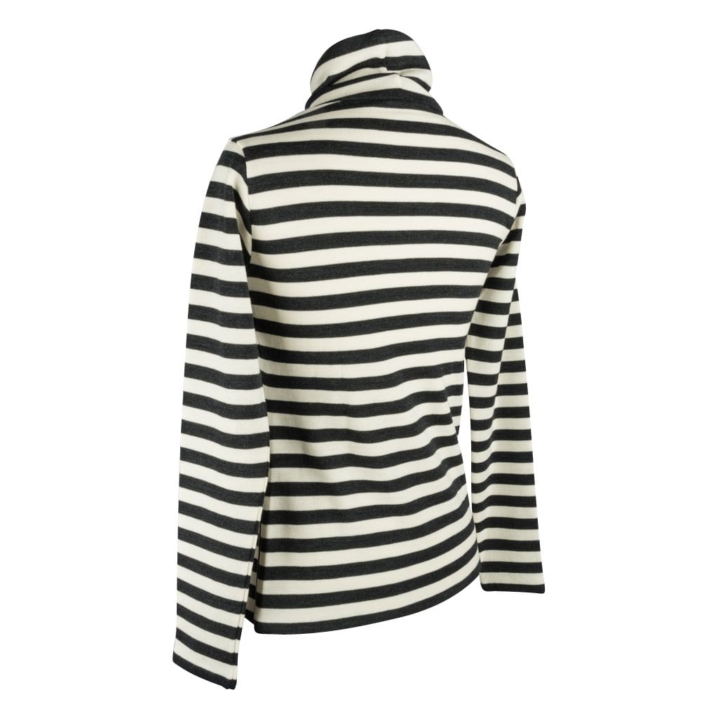 Chloe Top Striped Graphite and Vanilla Turtleneck Side Zip XS nwt - mightychic