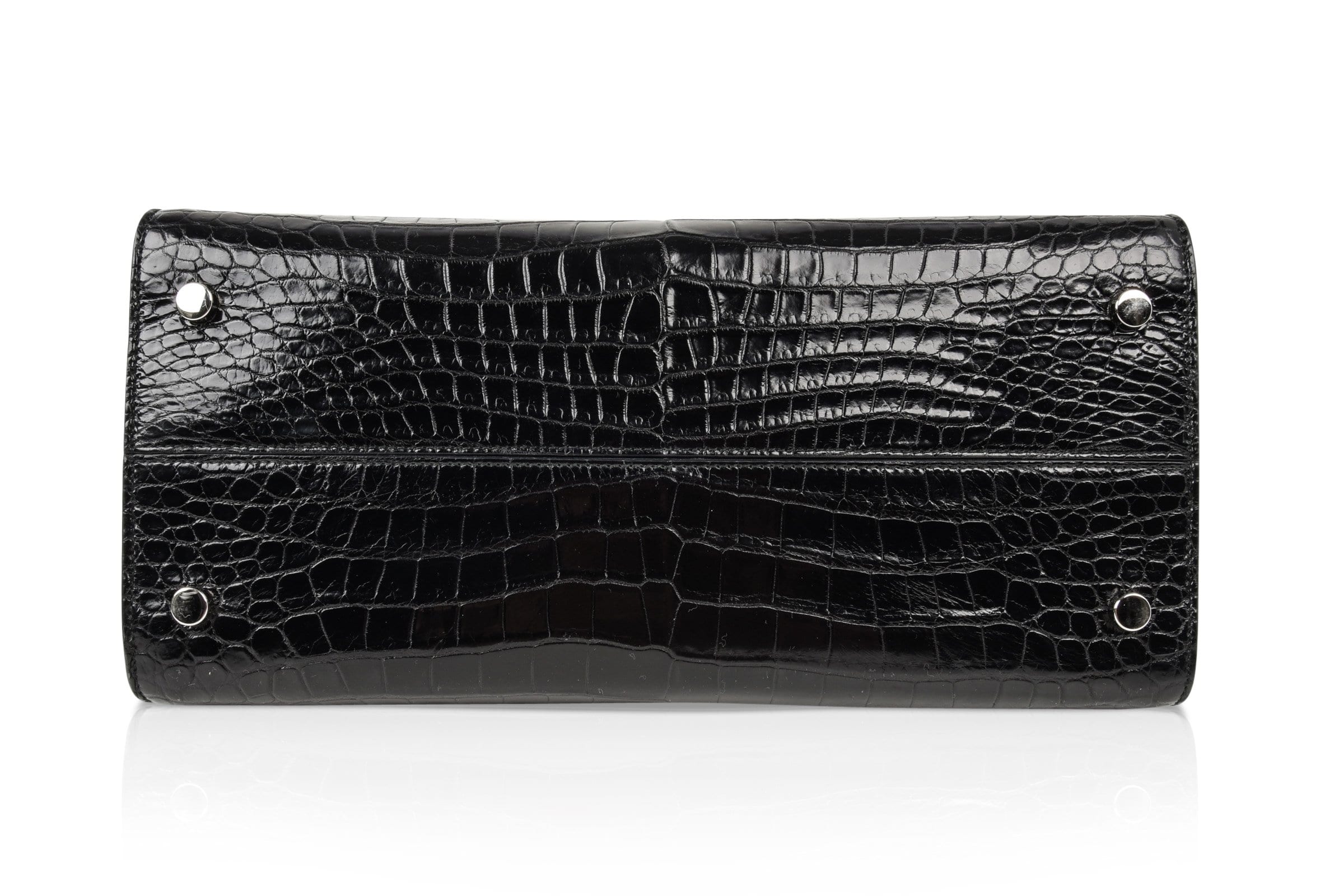 Christian Dior Bag Diorever Matte Black Crocodile Tote Shoulder Strap ...