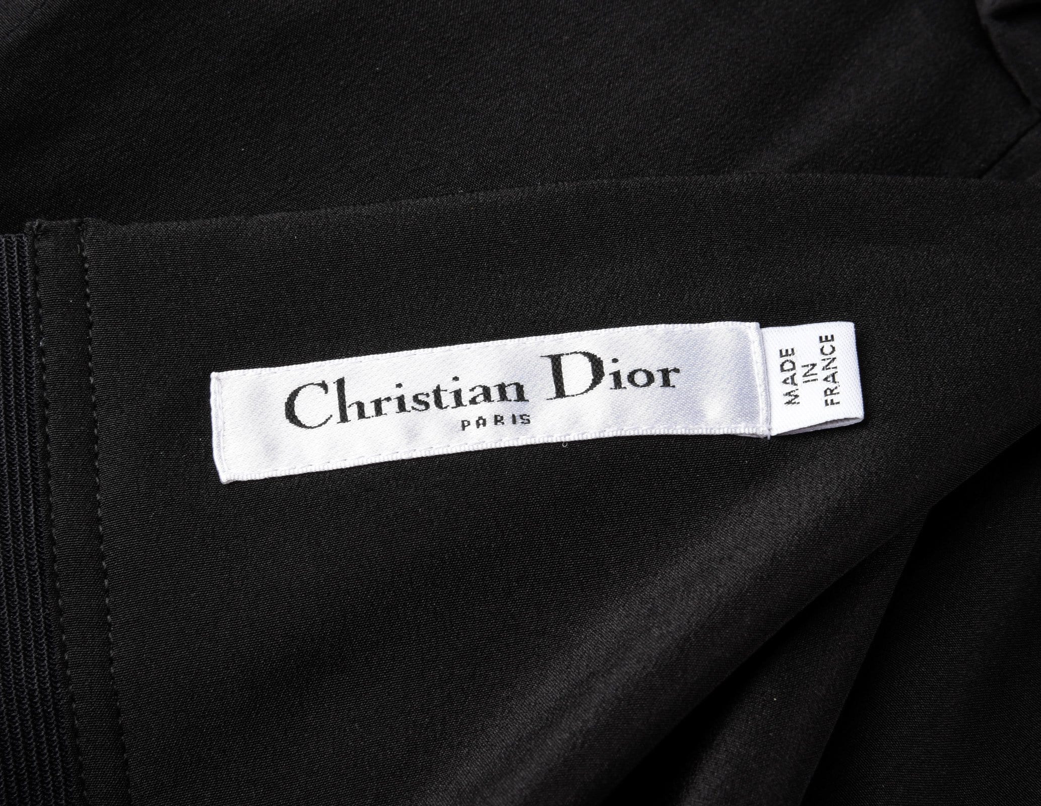 Christian Dior Dress Babydoll Style Elbow Length Sleeve Black Fits 6 to 8 - mightychic