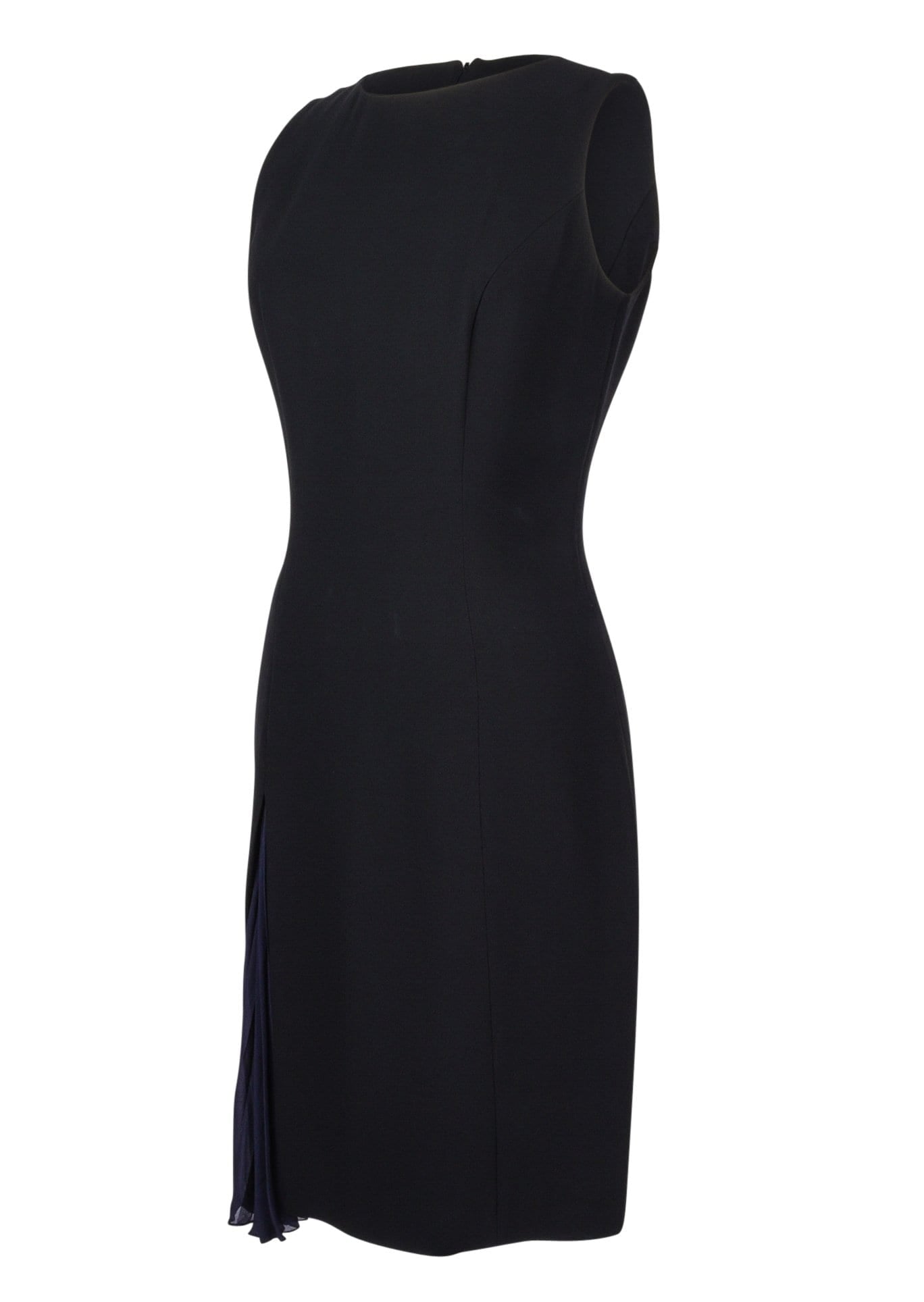 Christian Dior Dress Black Navy Pleated Inset Detail fits 8