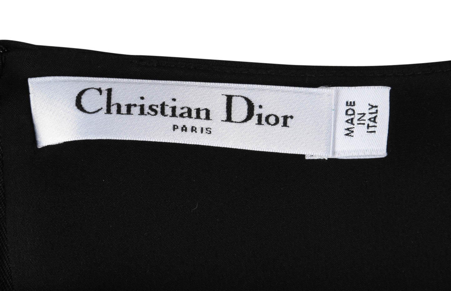 Christian Dior Black Dress Ruffle Hem 3/4 Sleeve 8