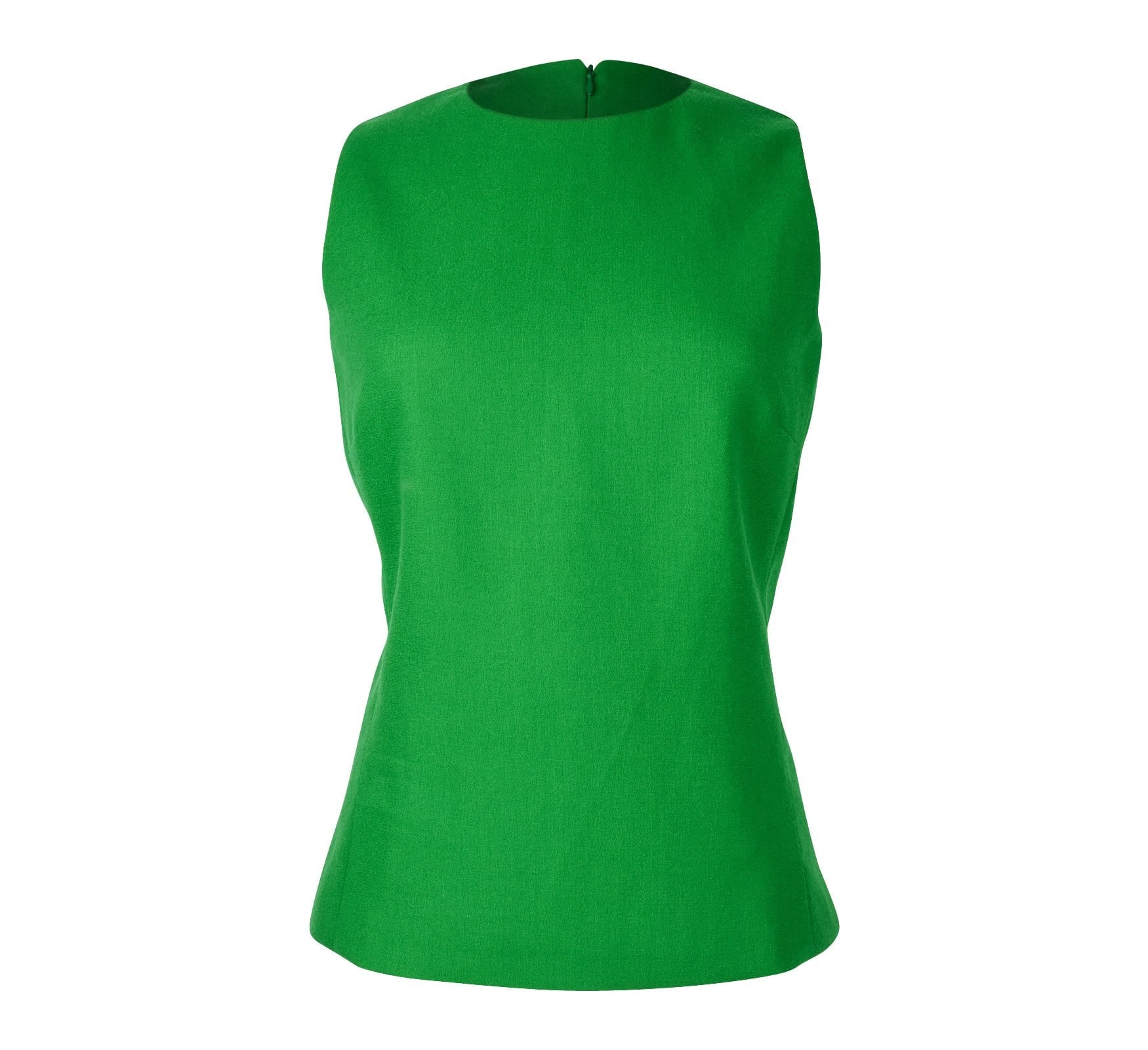Christian Dior Top Emerald Green Sleeveless Shaped and Fitted fits 8 - mightychic