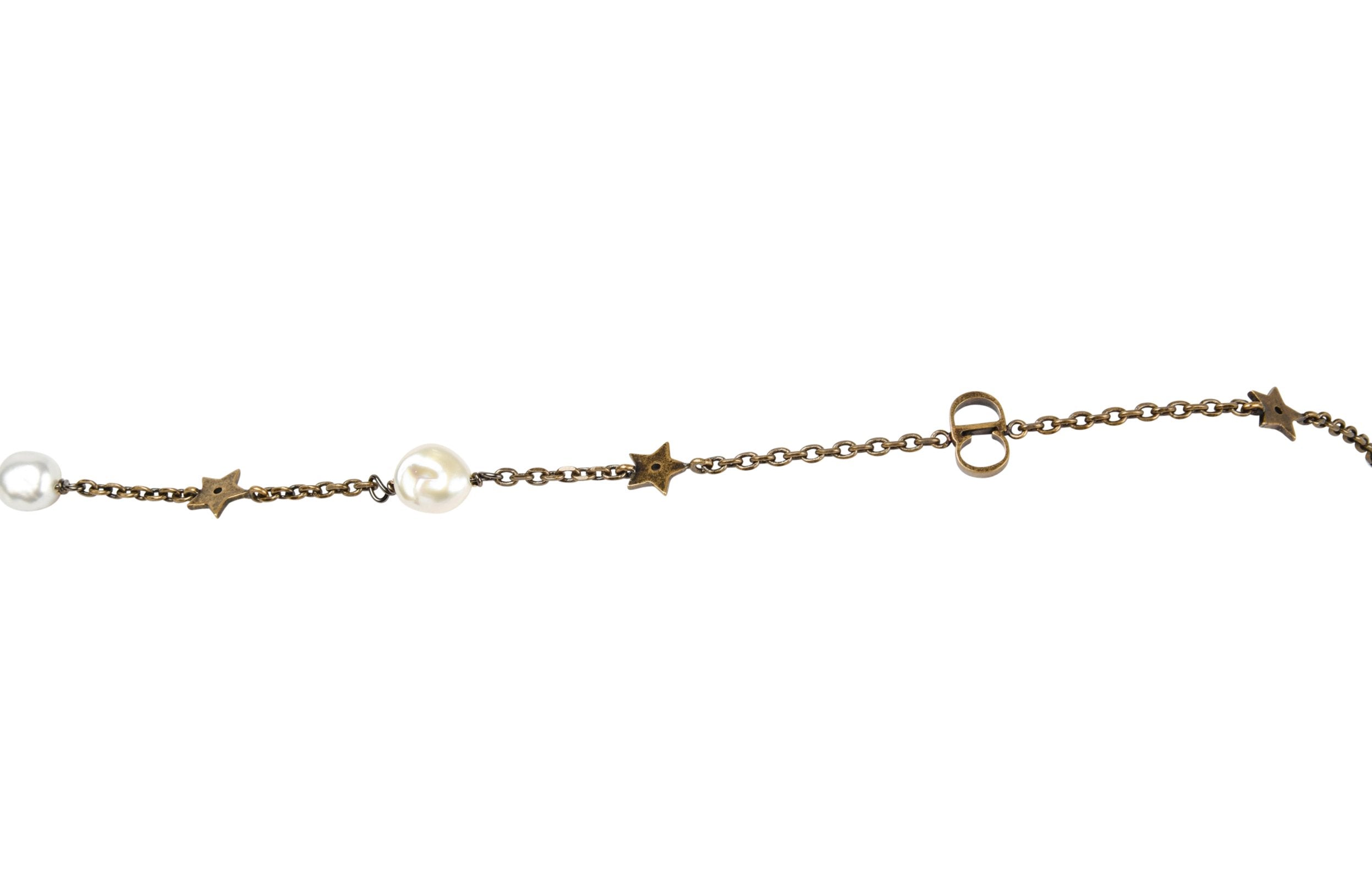 Christian Dior Dior Dior Pearl Necklace Charm Bee Star Clover