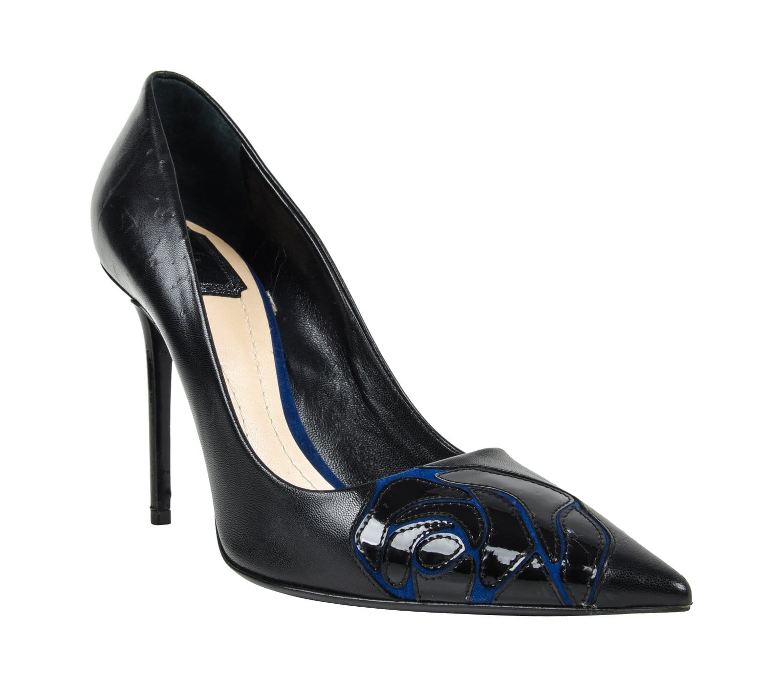 Christian Dior Shoe Black Pump Rose Applique Detail 39.5 / 9.5 - mightychic