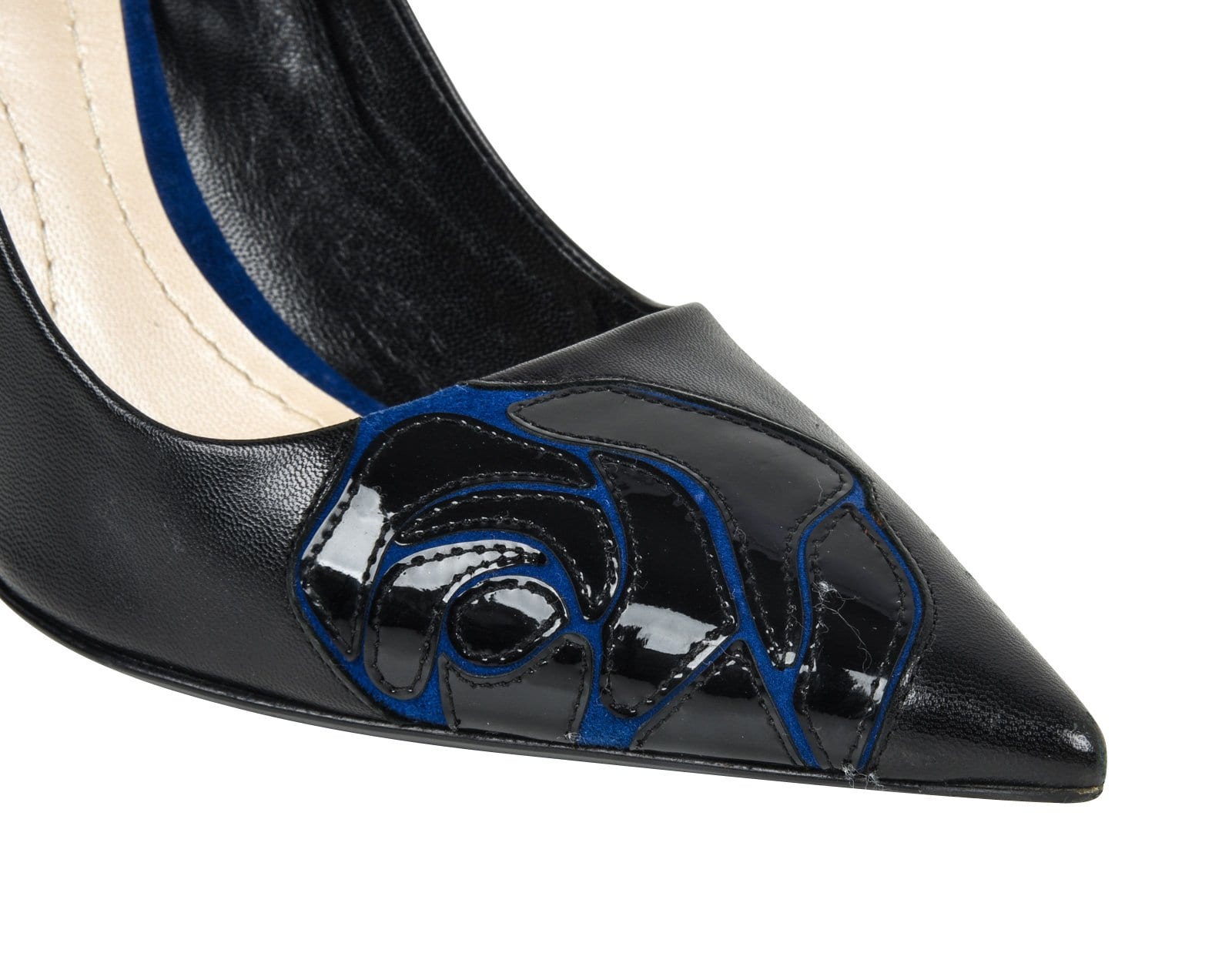Christian Dior Shoe Black Pump Rose Applique Detail 39.5 / 9.5 - mightychic