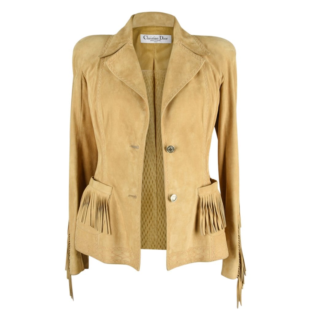 Christian Dior Jacket Shaped Divine Fringe Subtle Embroidery Detail 38 / 4 - mightychic