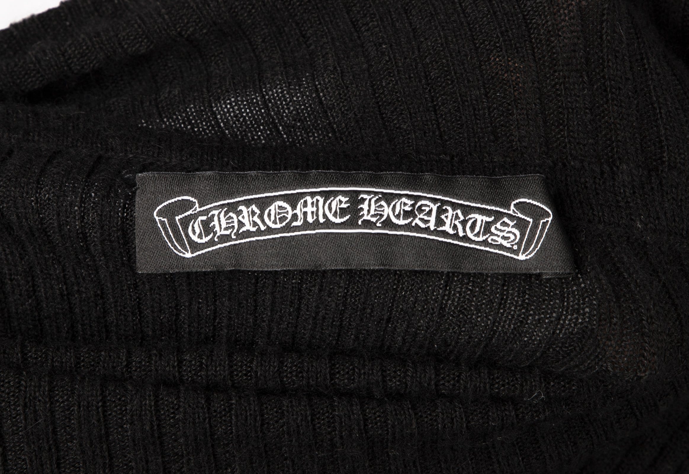 Chrome Hearts Top Cashmere Turtleneck Sterling Silver Buttons Leather Cross - mightychic
