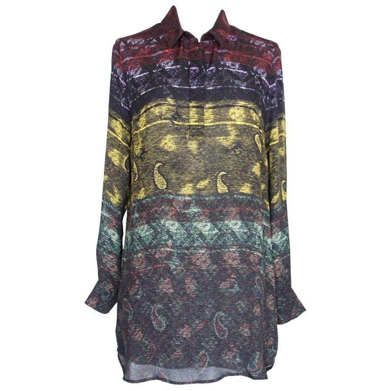 Mary Katrantzou Top Silk Tunic Paisley Design XS - mightychic