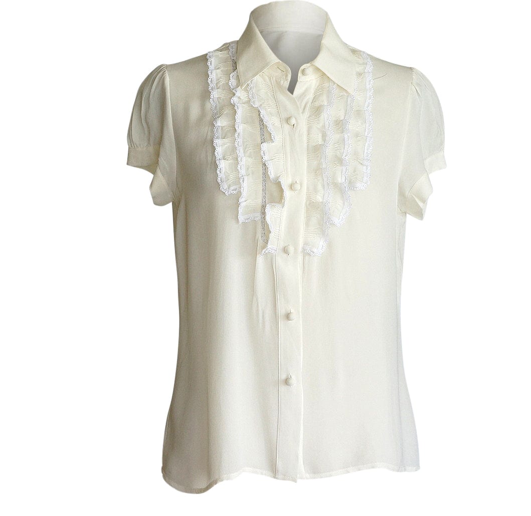 Red Valentino Top Pretty Gentle Ruffles SO Charming fits 8 - mightychic