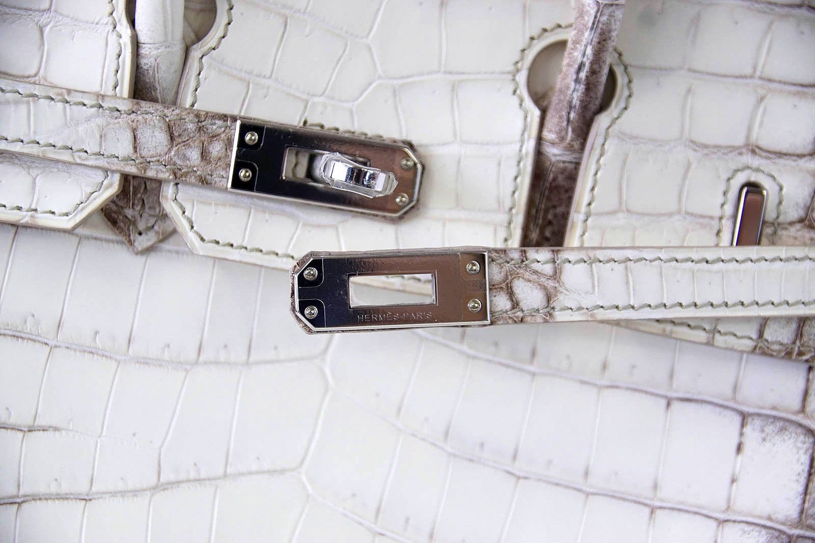 Hermes Birkin 25 Bag Blanc Himalaya Exquisite Jewel Palladium Hardware - mightychic
