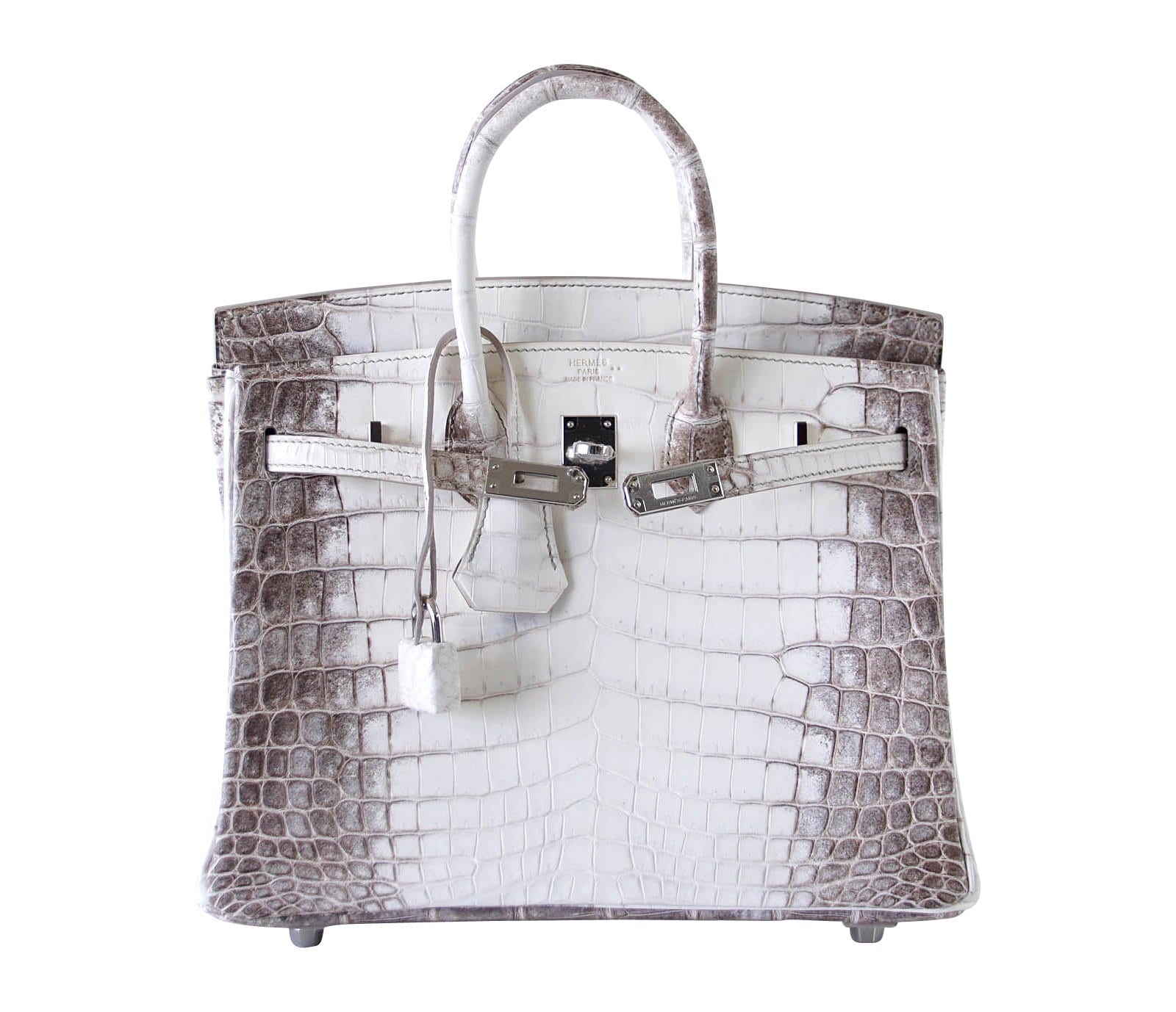 New Hermes Blanc Himalayan Himalaya Birkin 25 White Crocodile Handbag –  MAISON de LUXE
