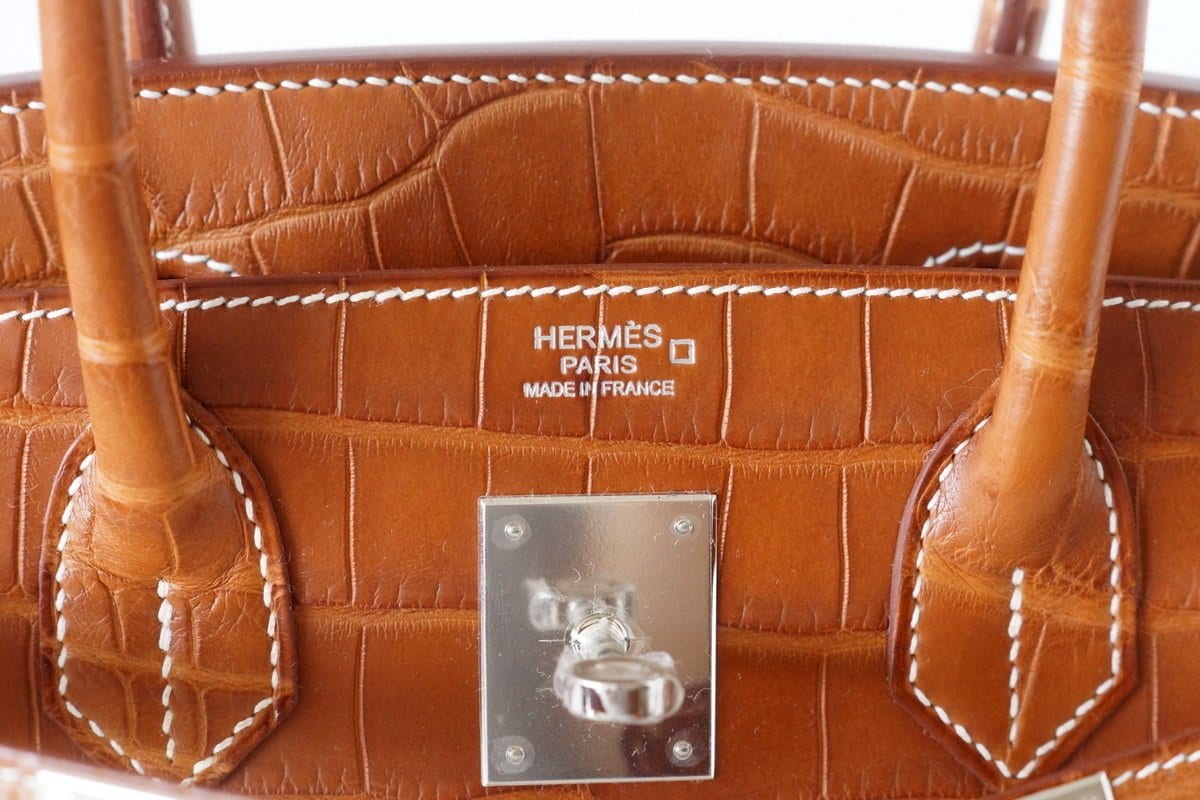 Hermes Birkin 25 Handbag Y1 Vanille And Barenia Matte Alligator SHW