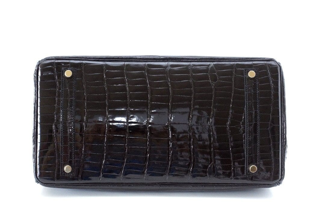 BIRKIN 40 Hermes bag VERT FONCE matte porosus Crocodile palladium hardware  ve – Mightychic