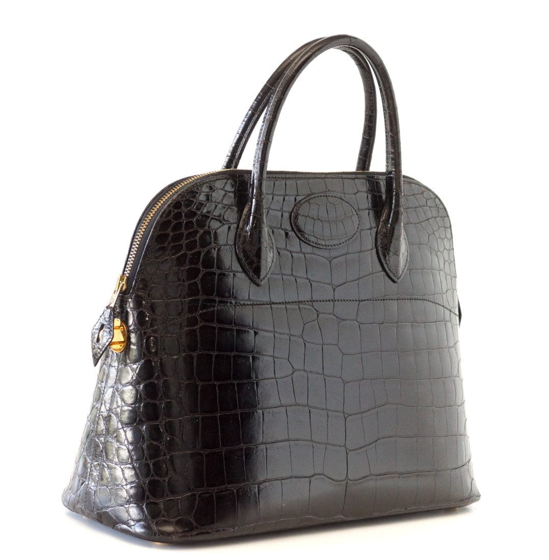 Vintage Christian Dior Baby Crocodile hand bag BLACK