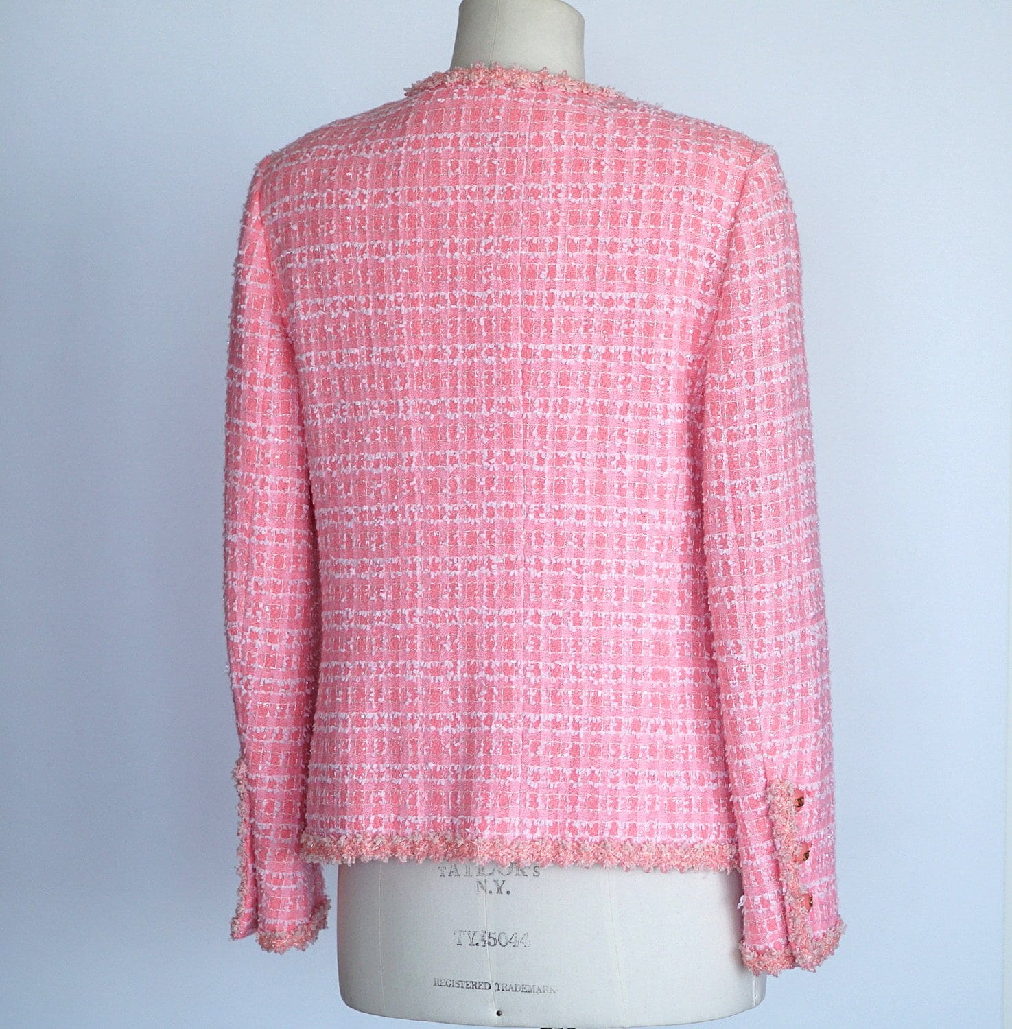 Chanel 95C Jacket Vintage Pink w/ White Ribbon 44 / 8 – Mightychic