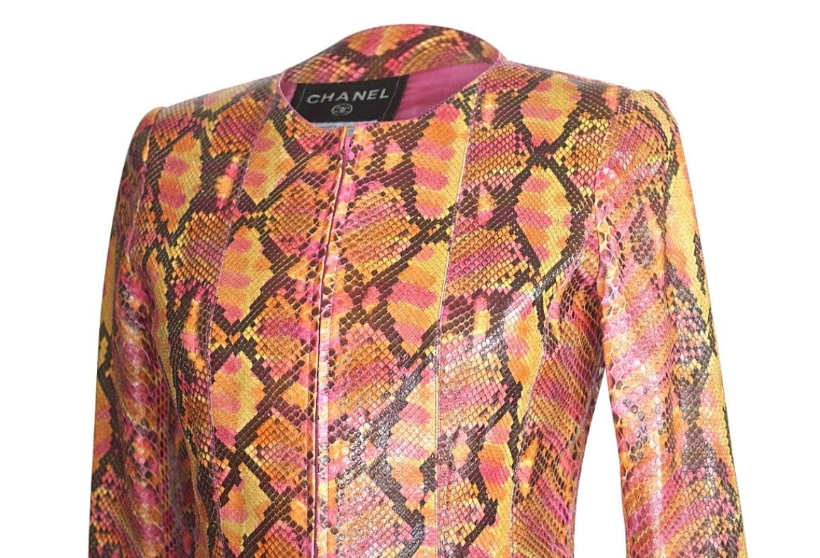 Chanel 00T Jacket Vintage Runway Multi Colored Snakeskin 36 / 6 – Mightychic