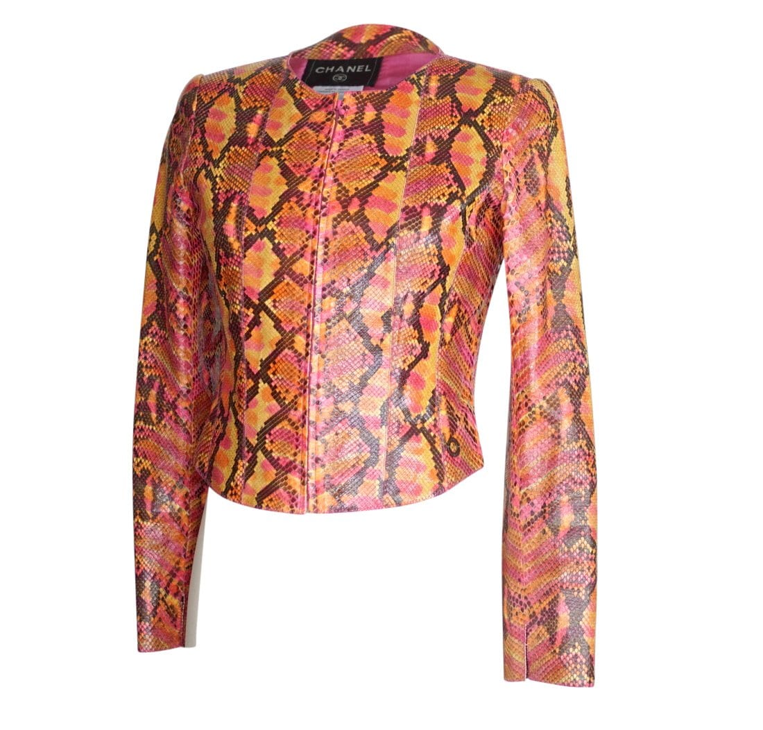 Chanel 00T Jacket Runway Sold Out Multi Colored Snakeskin 36 / 6 - mightychic