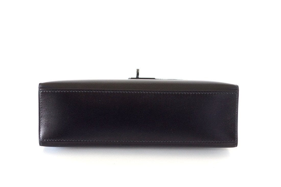 Hermes Kelly Pochette Clutch Bag Limited Edition So Black Box