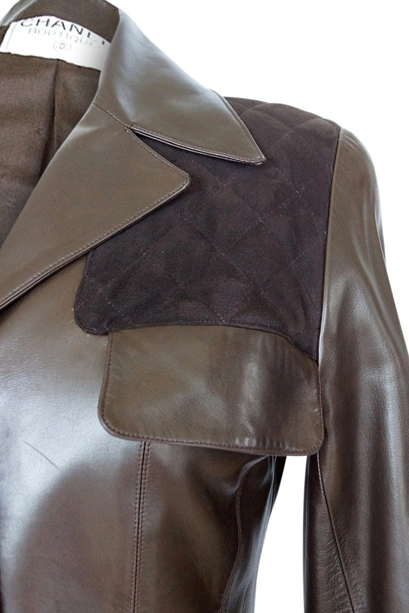 chanel vintage leather jacket women